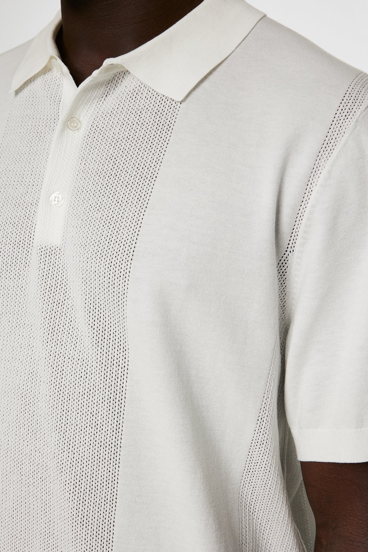 J.Lindeberg neulottu pikeepaita valkoinen "Reymond Solid Stripe Polo"