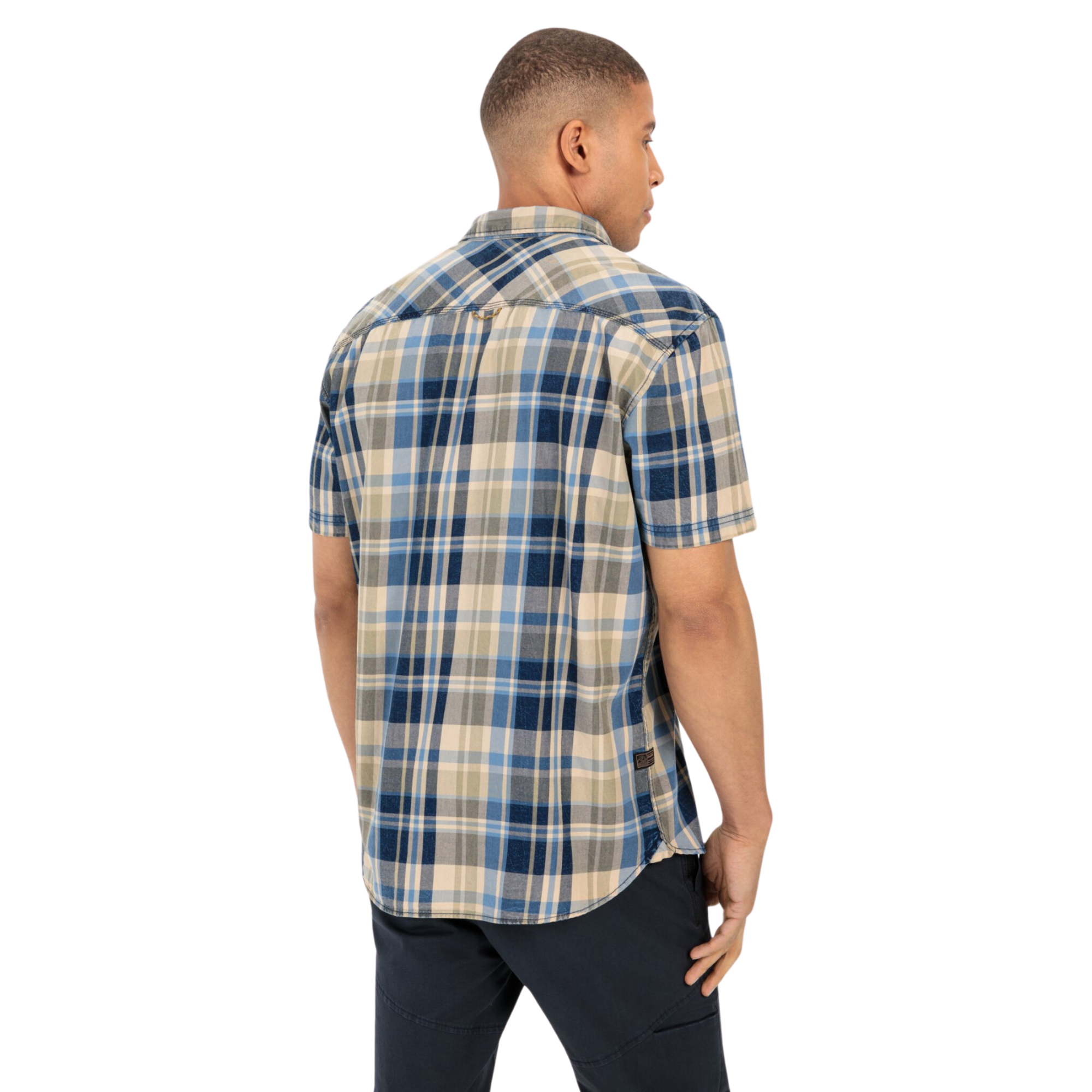 Camel Active ruudullinen lyhythihainen kauluspaita ”3S52 indigo dyed”