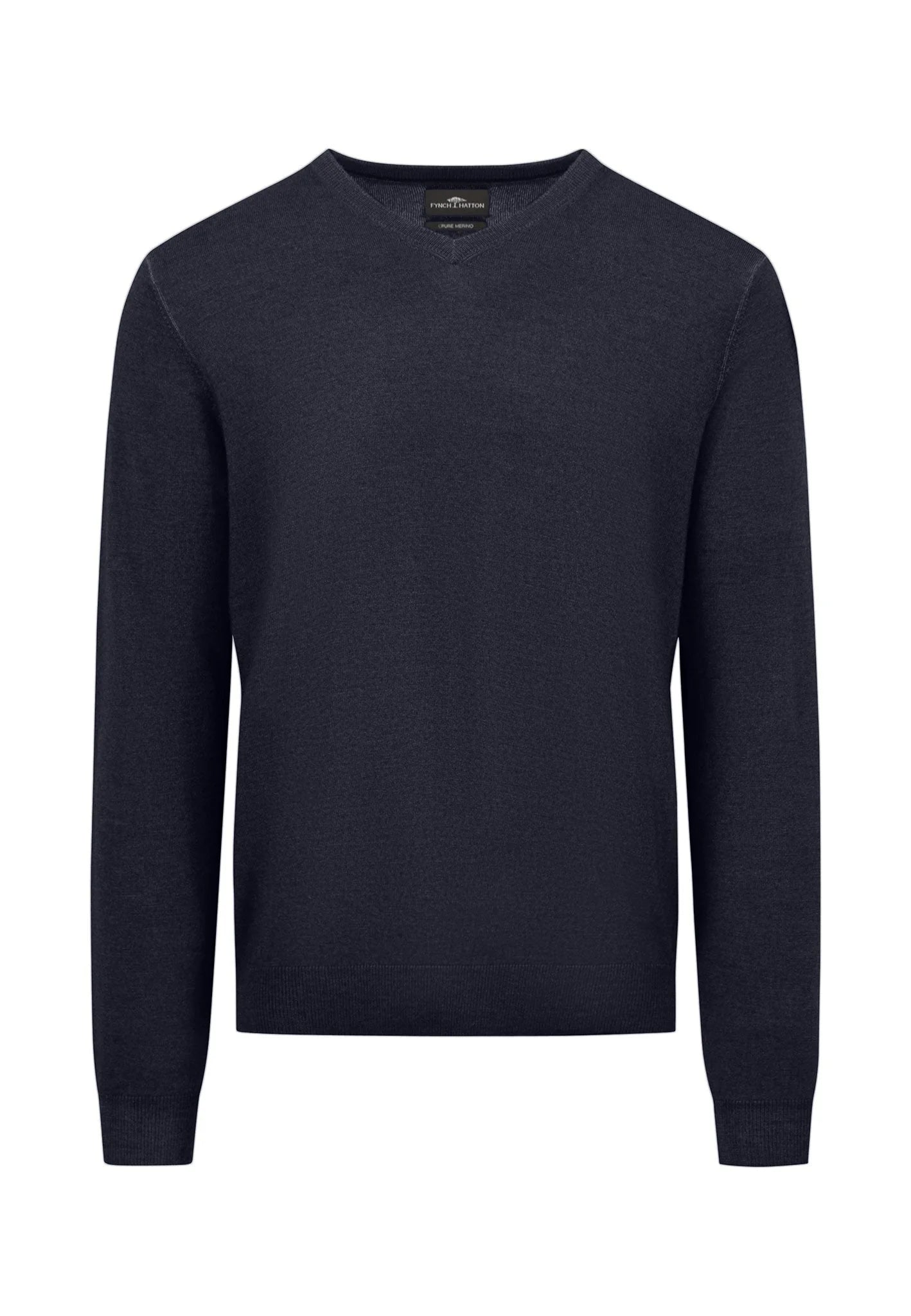 Fynch-Hatton merinovilla v-neck tummansininen
