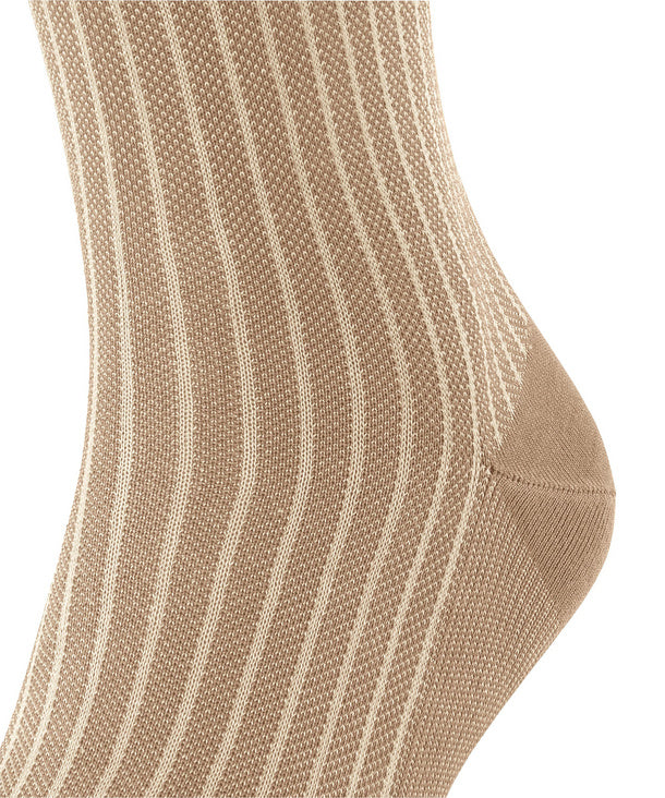 Falke Oxford stripe-sukat beige