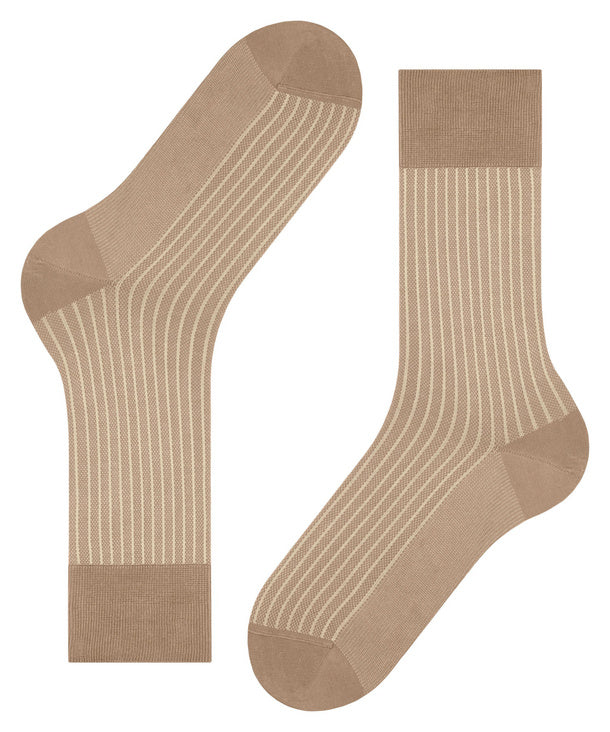 Falke Oxford stripe-sukat beige