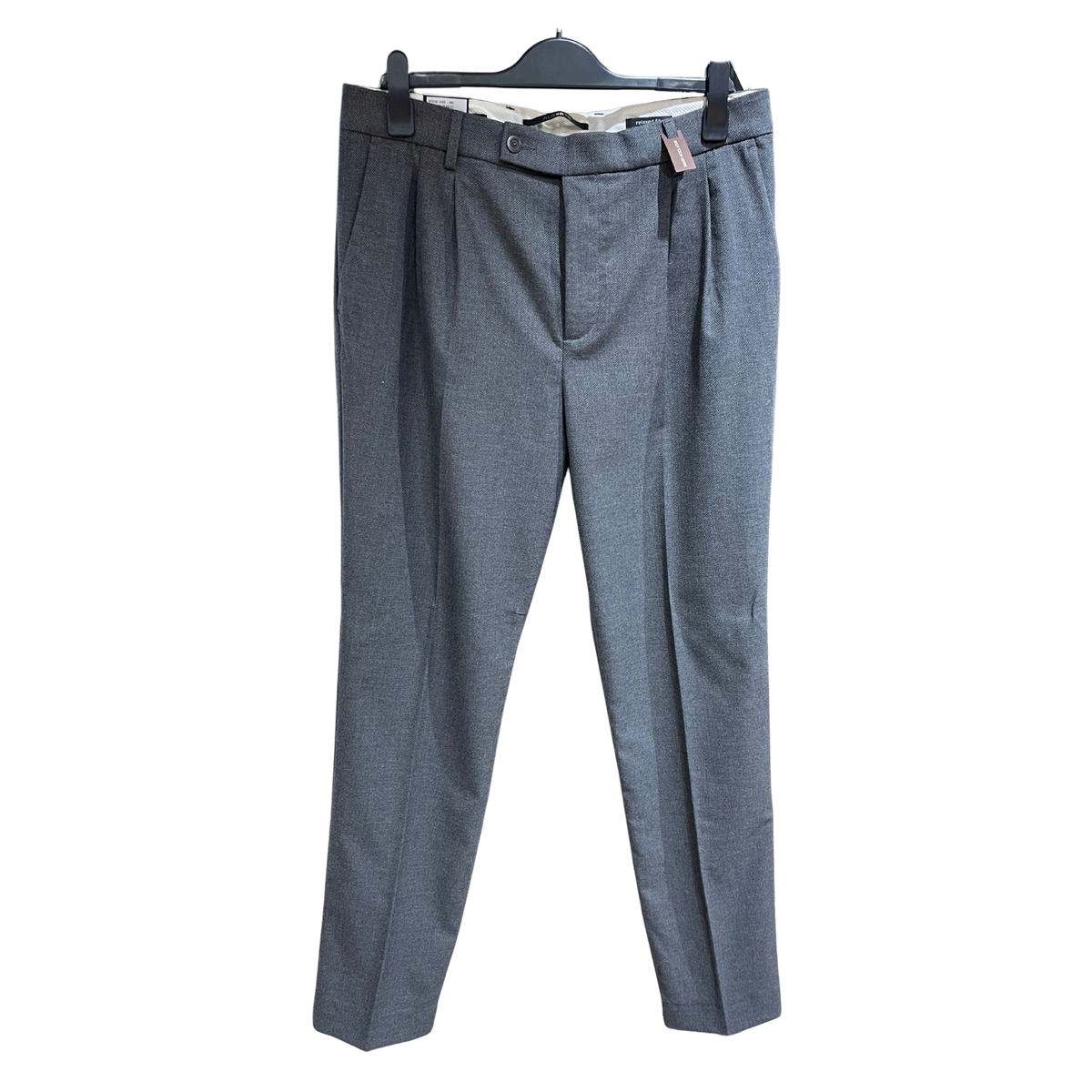 Alberto Miko harmaat herringbone suorat housut relaxed fit