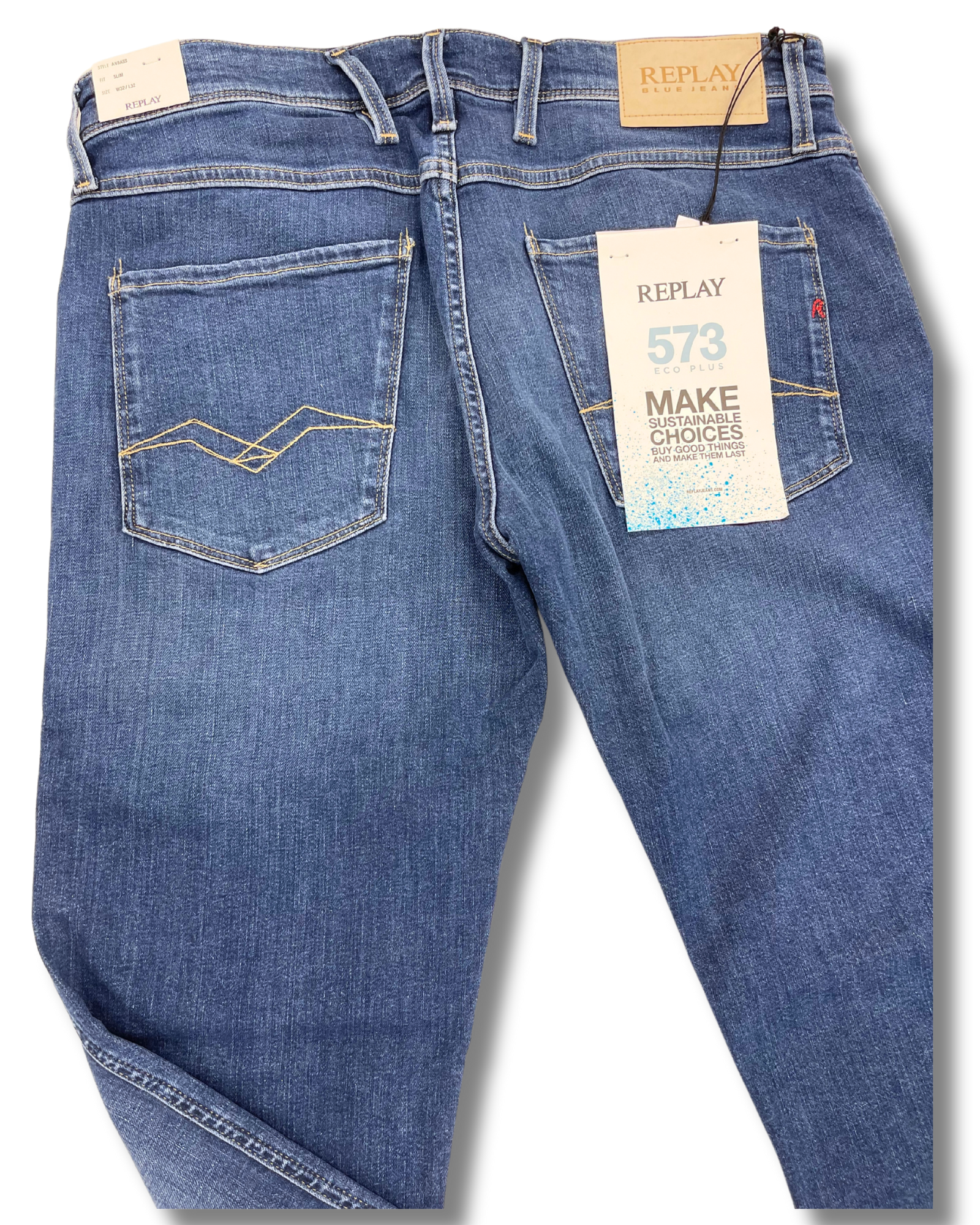 Replay siniset slim-fit "eco plus" farkut