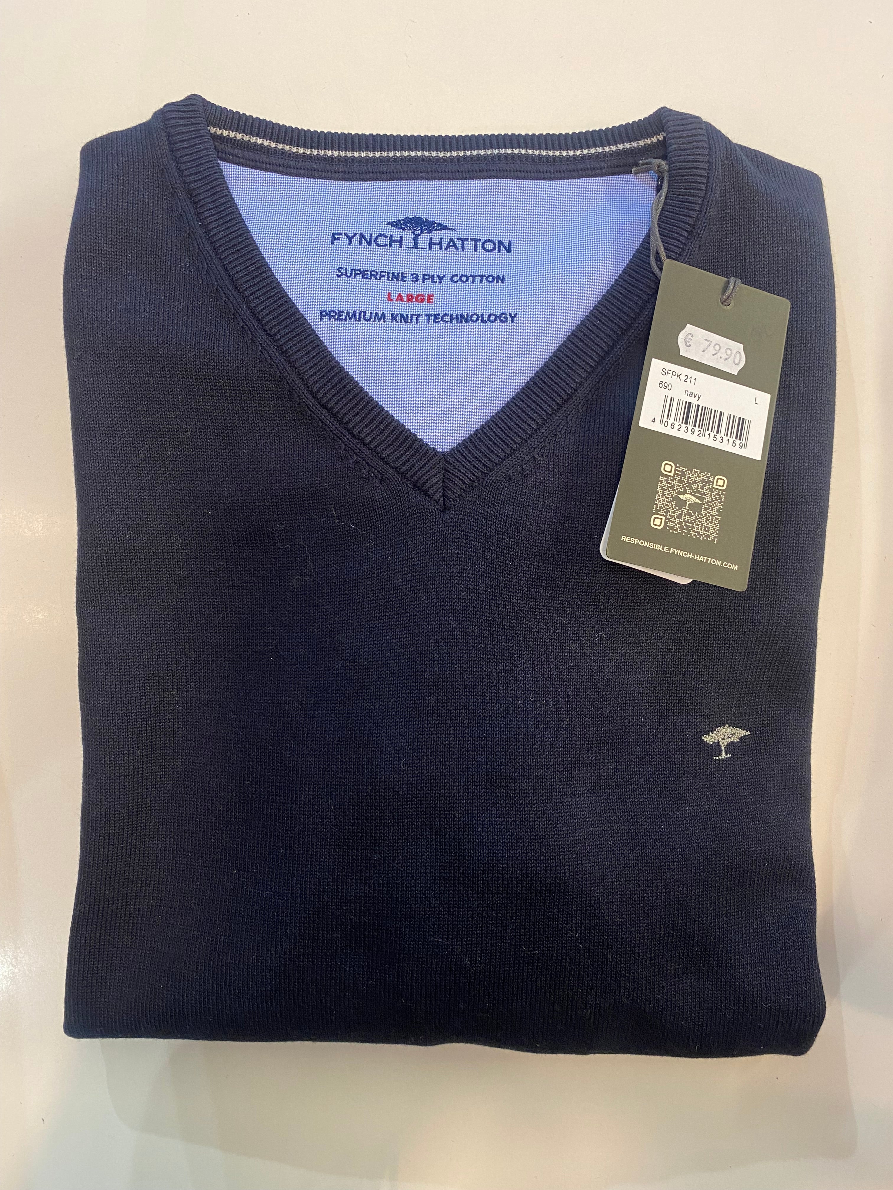 Fynch-Hatton neule Navy v-aukolla