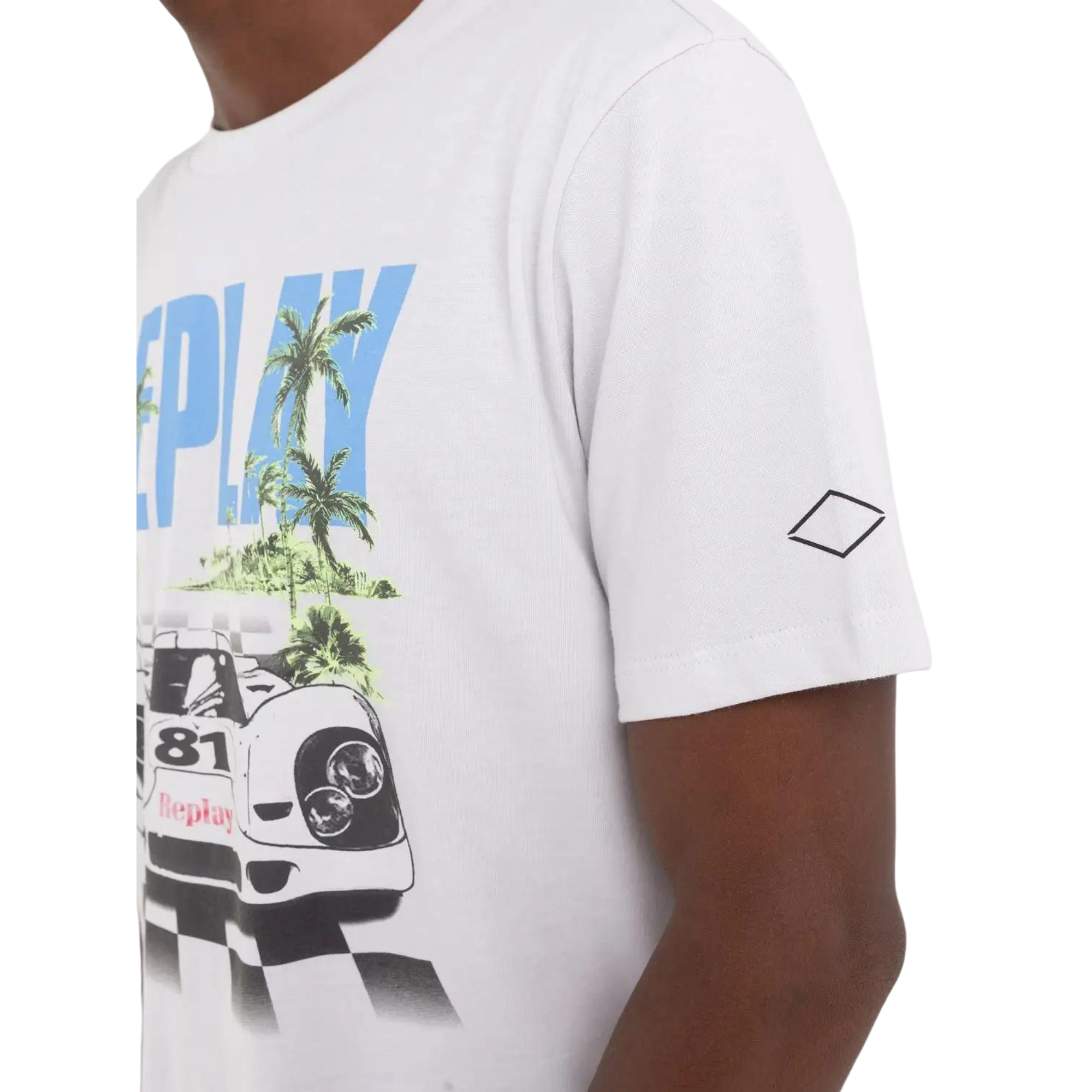 Replay t-paita printti valkoinen "Le Mans"