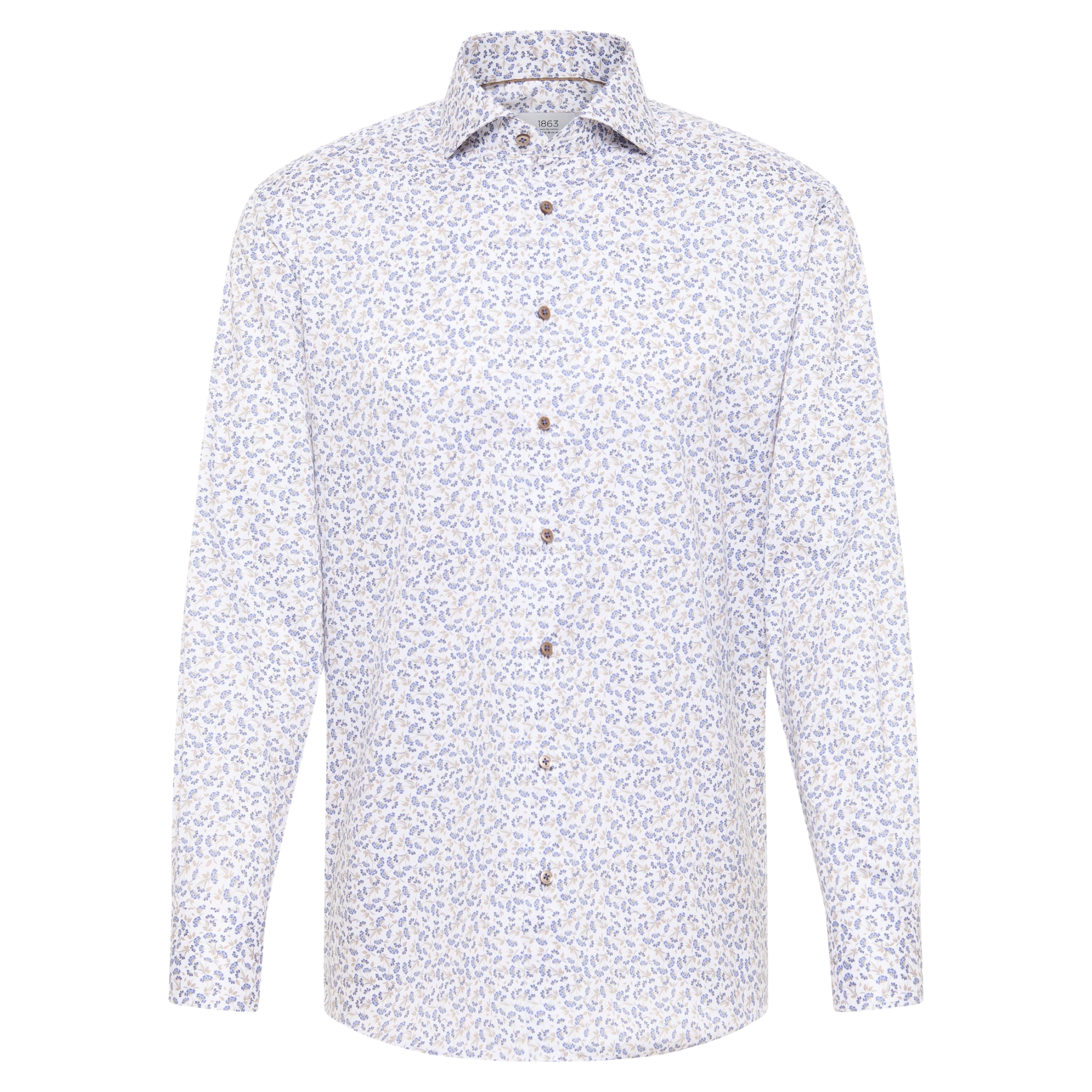 Eterna kauluspaita sininen pieni kukka slim fit "F682"