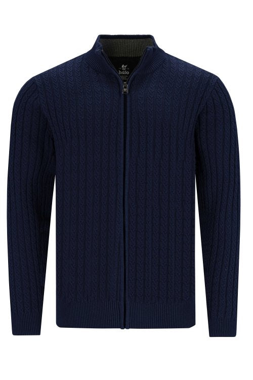 Hajo tummansininen kaapelineuletakki