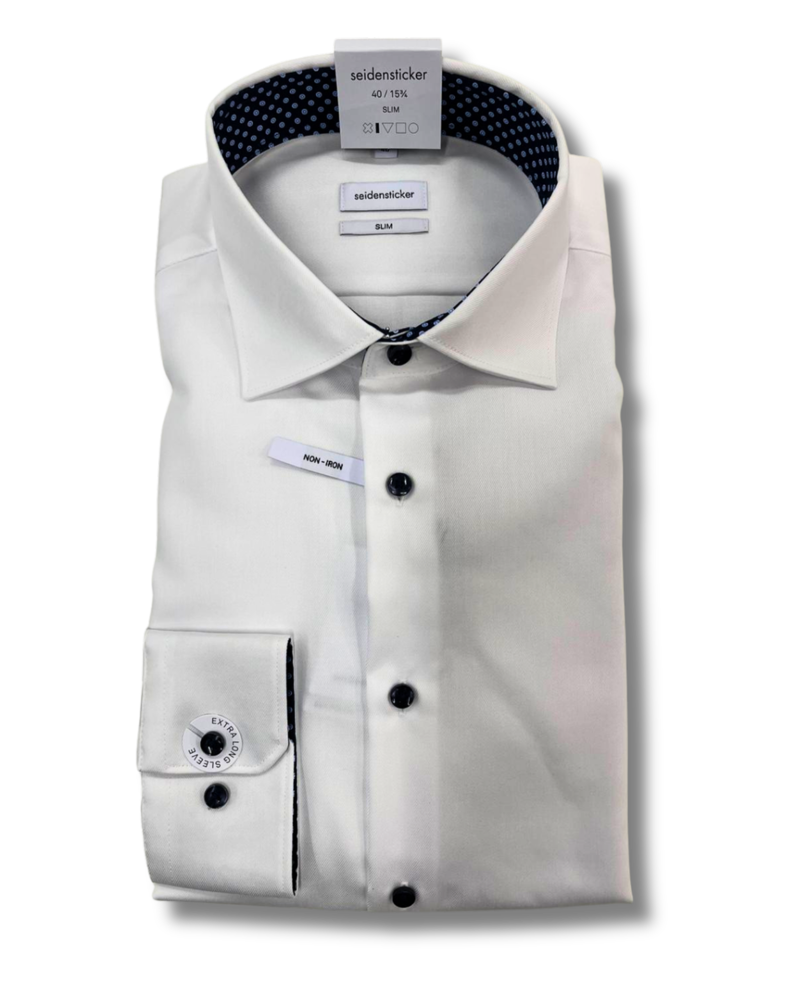 Seidensticker valkoinen kauluspaita ekstrapitkä