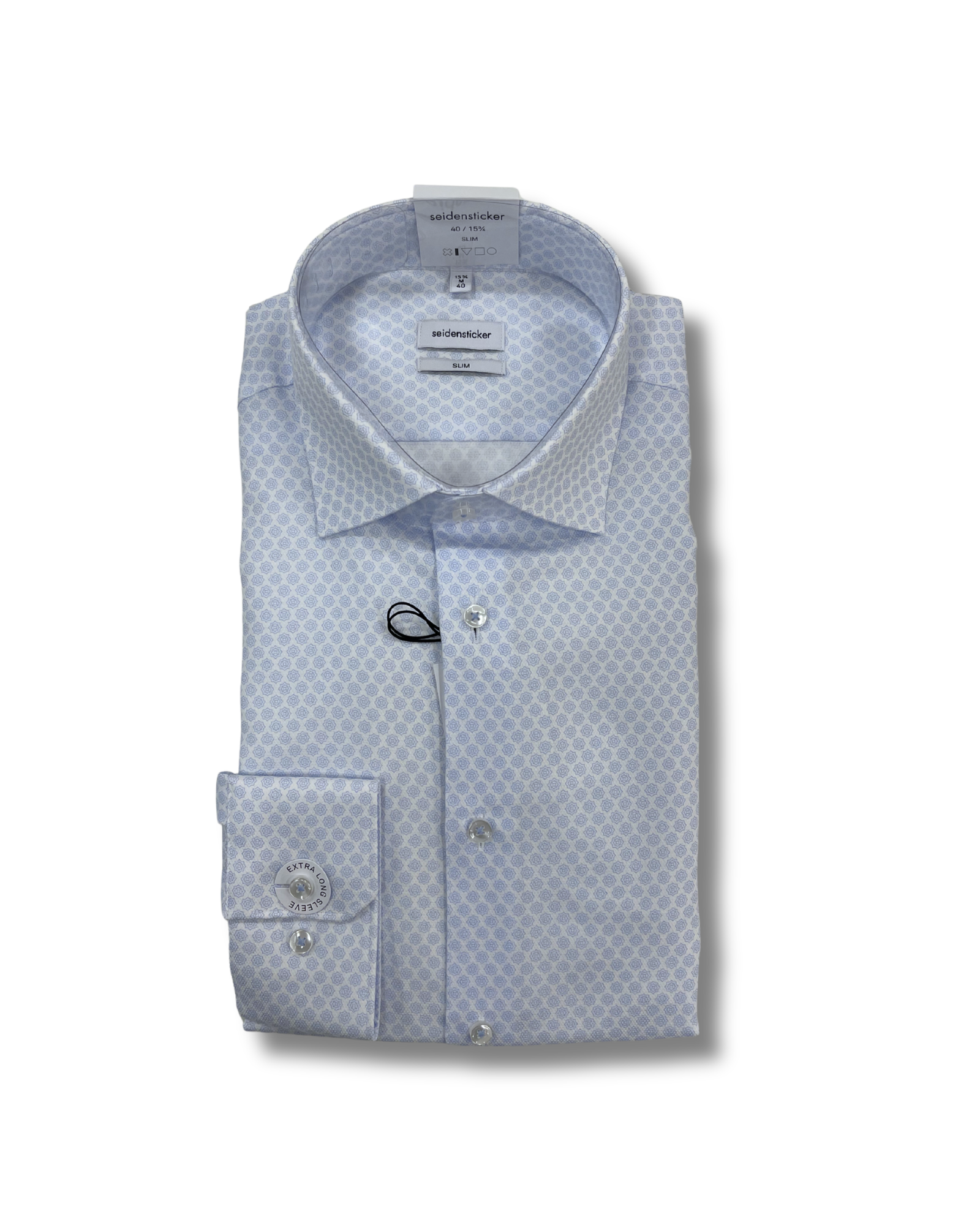 Seidensticker kauluspaita vaaleansininen medaljonki slim fit ekstrapitkähihainen