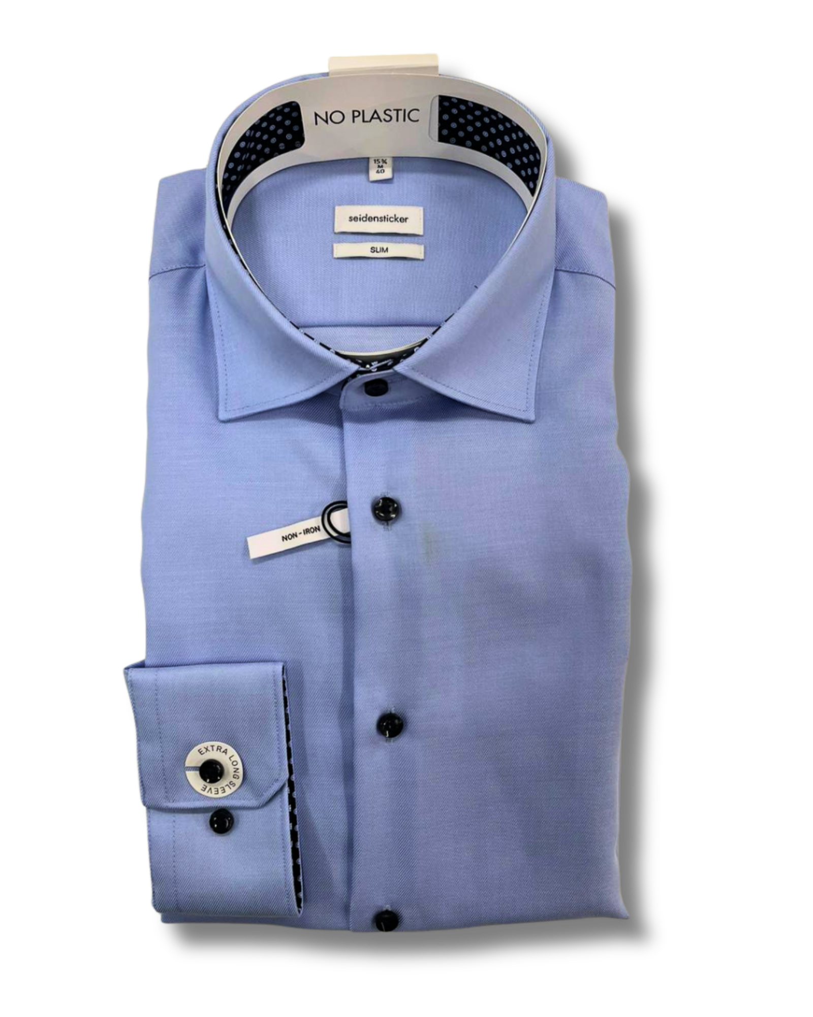 Seidensticker vaaleansininen kauluspaita ekstrapitkä