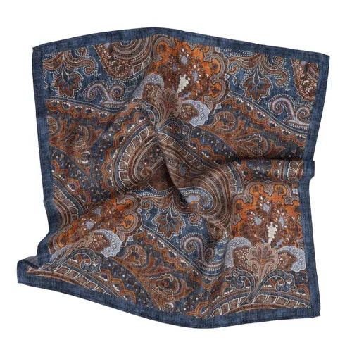 Amanda Christensen taskuliina silkki sininen paisley
