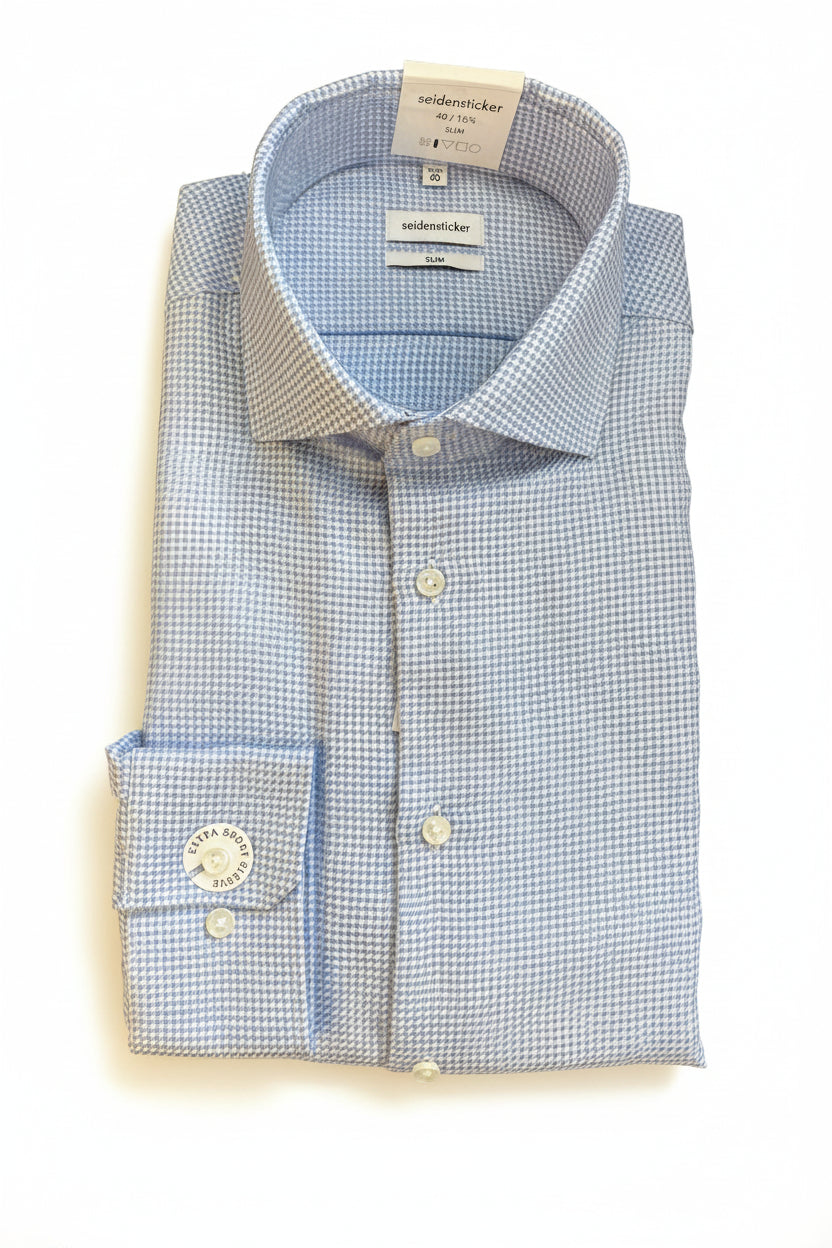 Seidensticker kauluspaita Slim fit ekstrapitkä Vaaleansininen