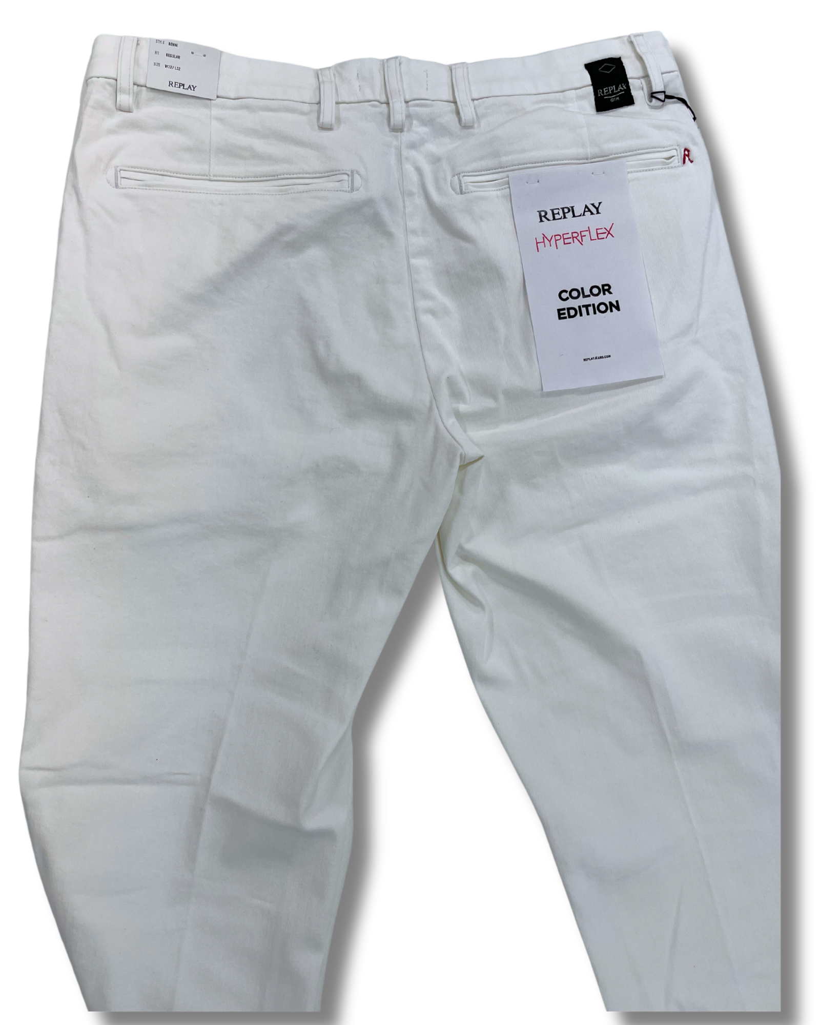 Replay valkoiset regular-fit chinot