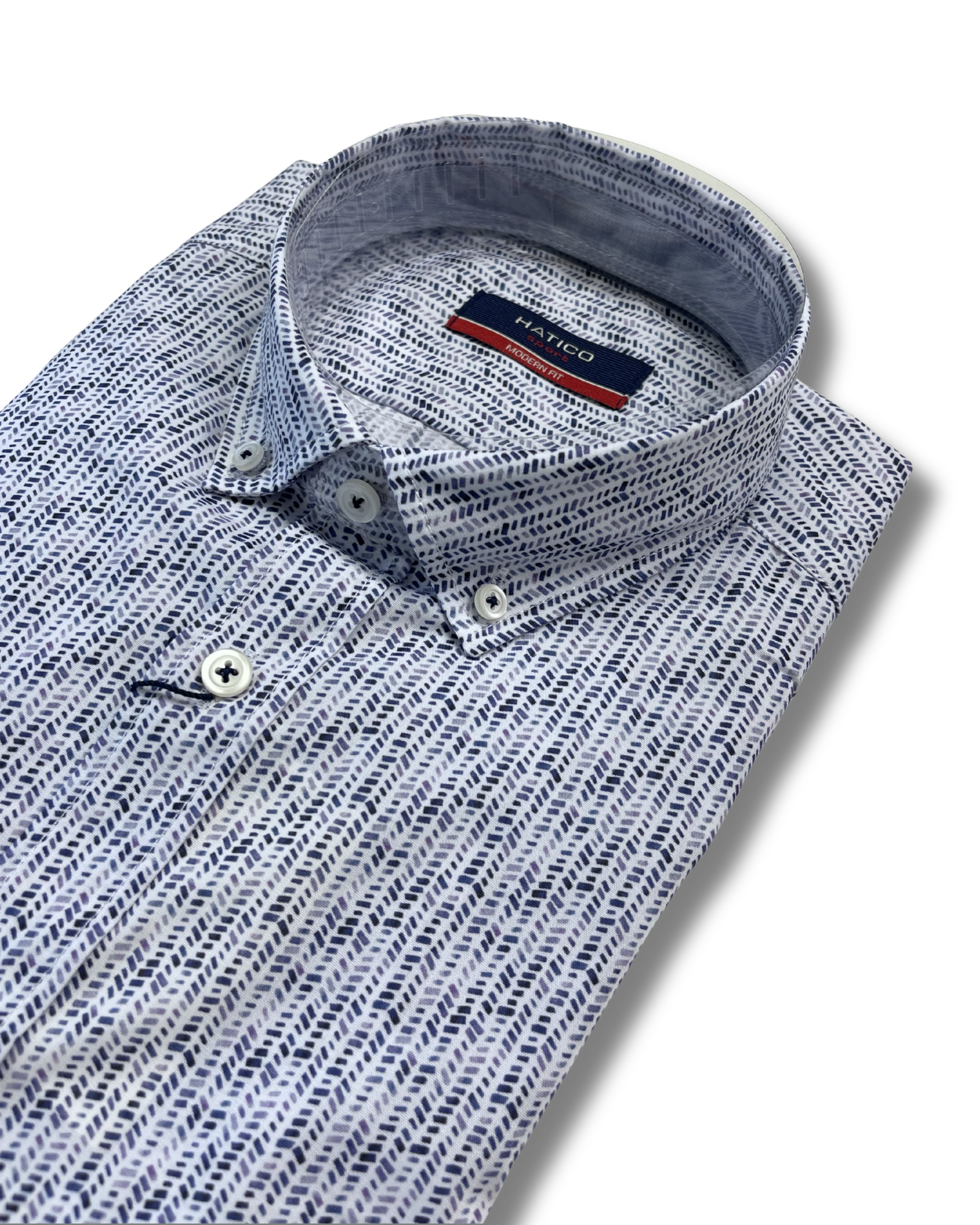 Hatico kauluspaita vaaleansininen pieni printti modern fit