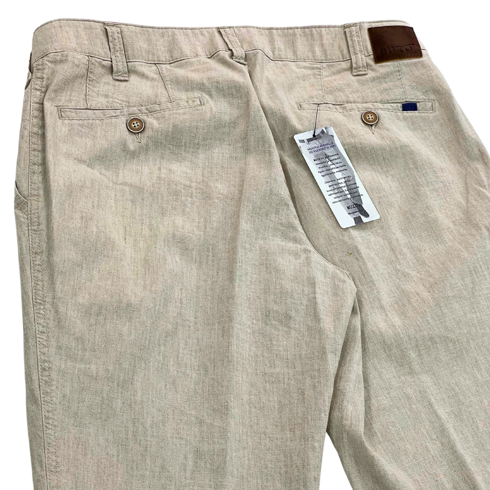 Buzo Denes vaaleat pellavahousut regular fit