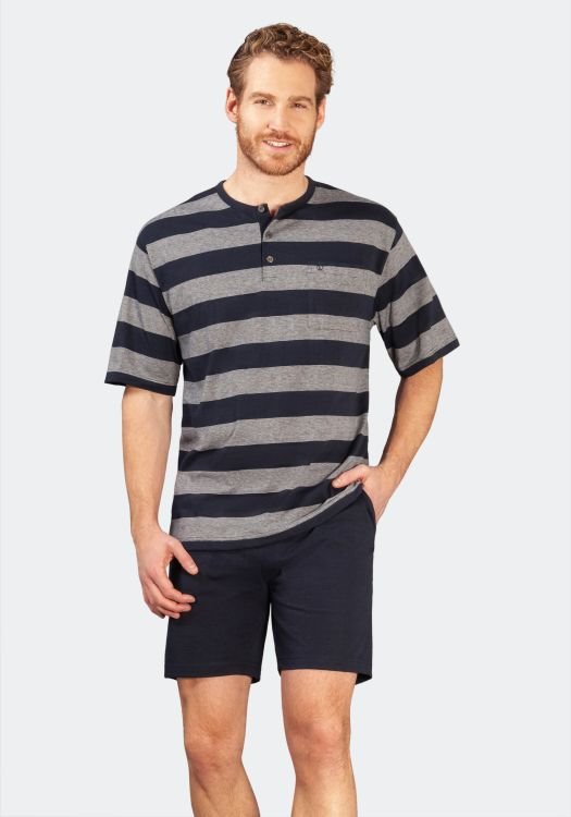 Hajo lyhyt pyjama tummansininen raita klima light