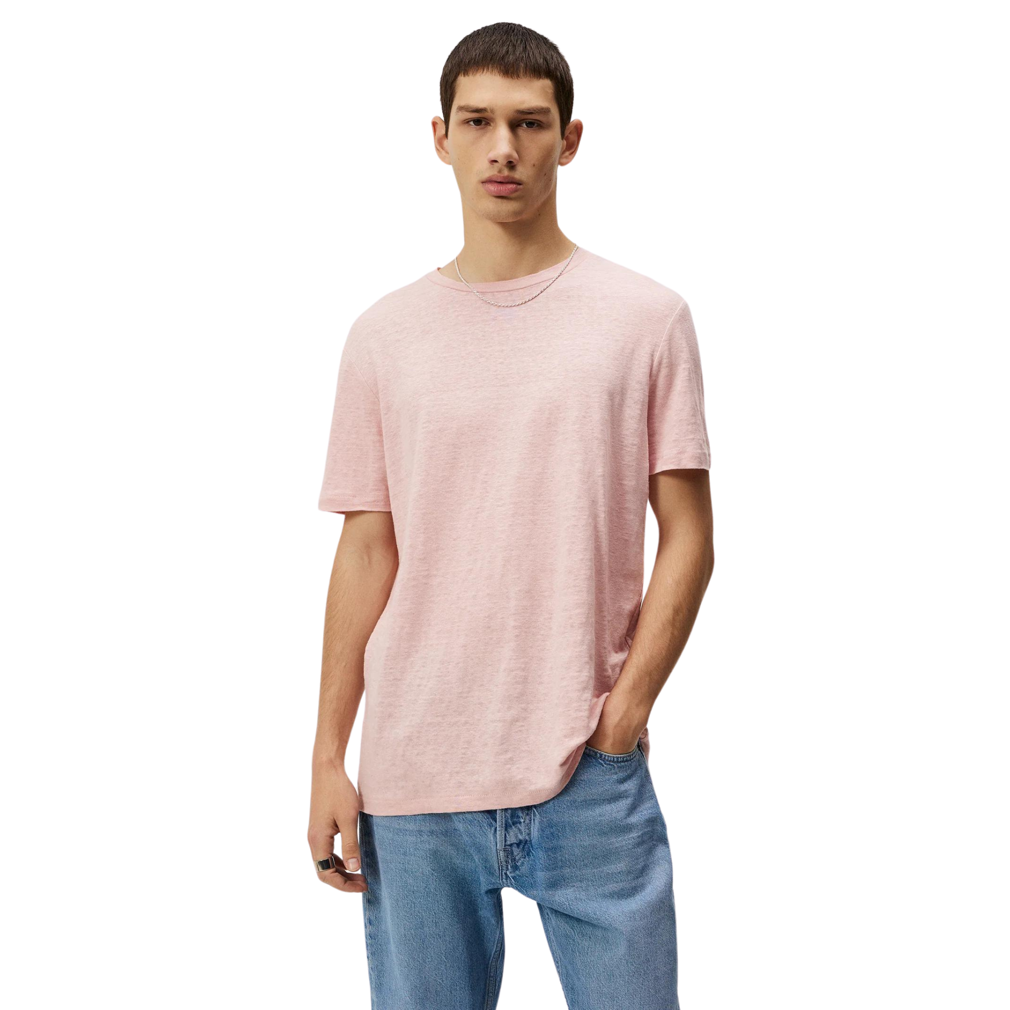 J.Lindeberg pellavainen vaaleanpunainen t-paita "Coma Linen Tee"