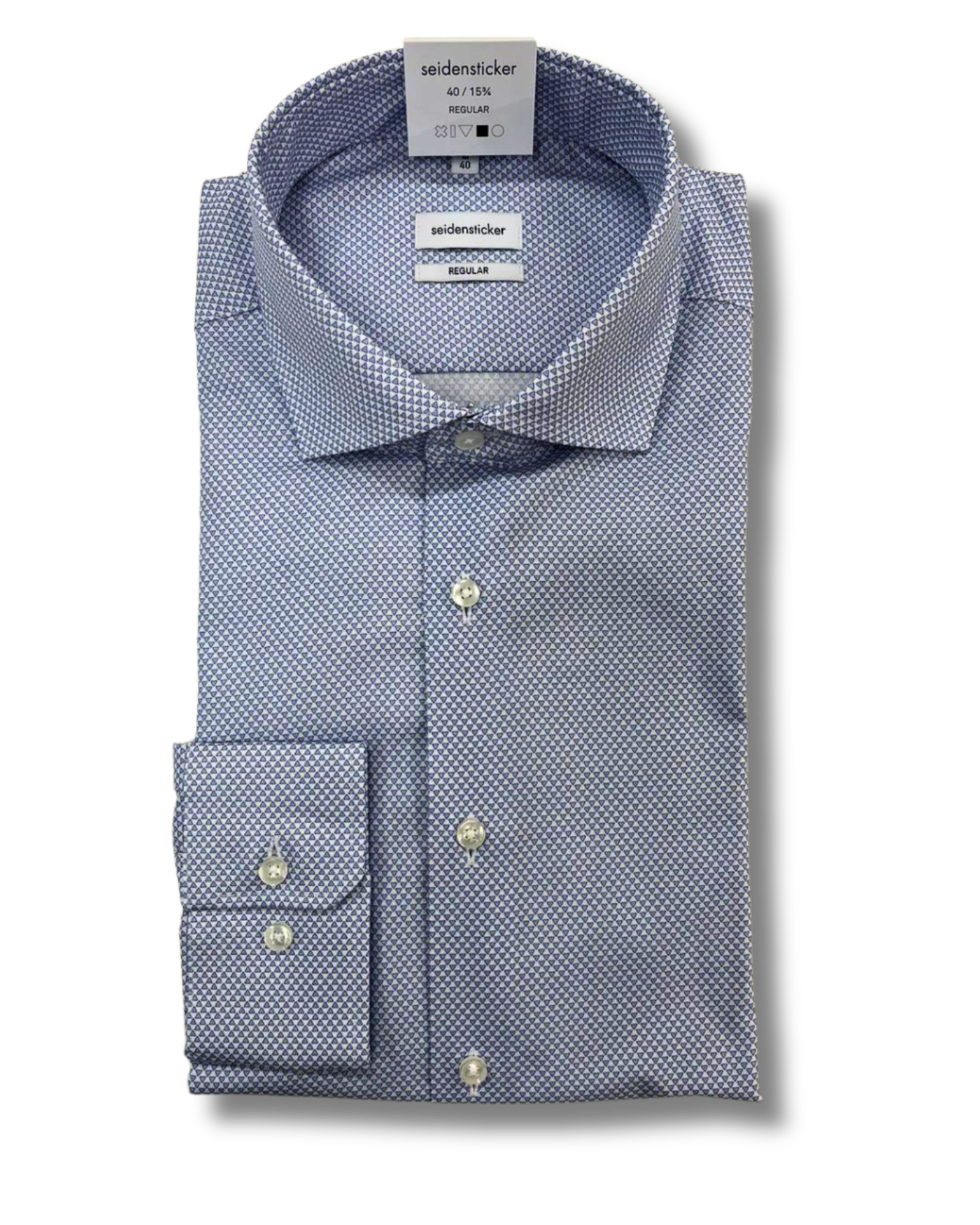 Seidensticker vaaleansininen pieni kuvio kauluspaita regular fit