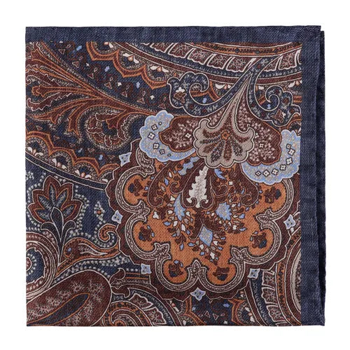 Amanda Christensen taskuliina silkki sininen paisley