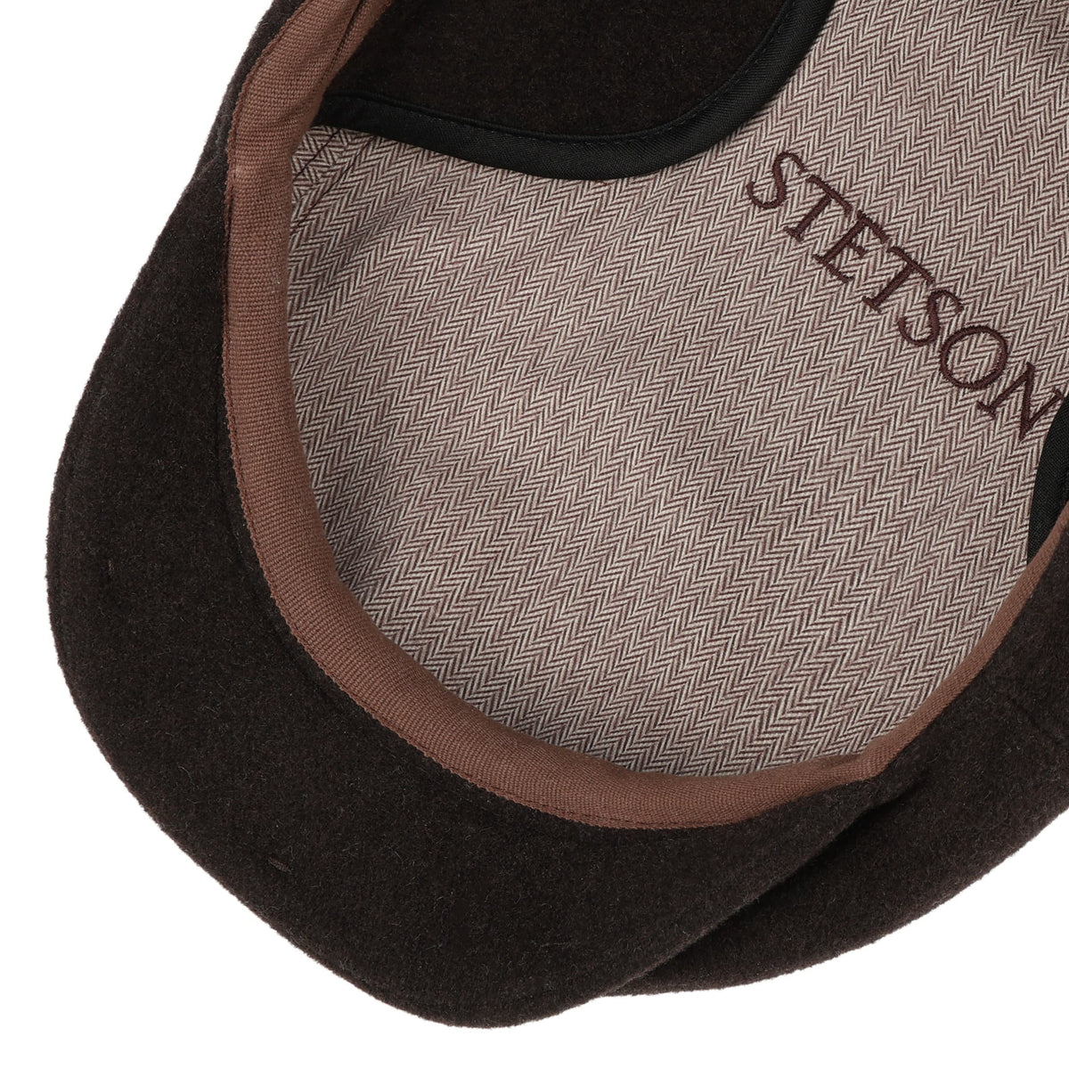 Stetson "Driver Cap" tummanruskea lakki korvaläpillä