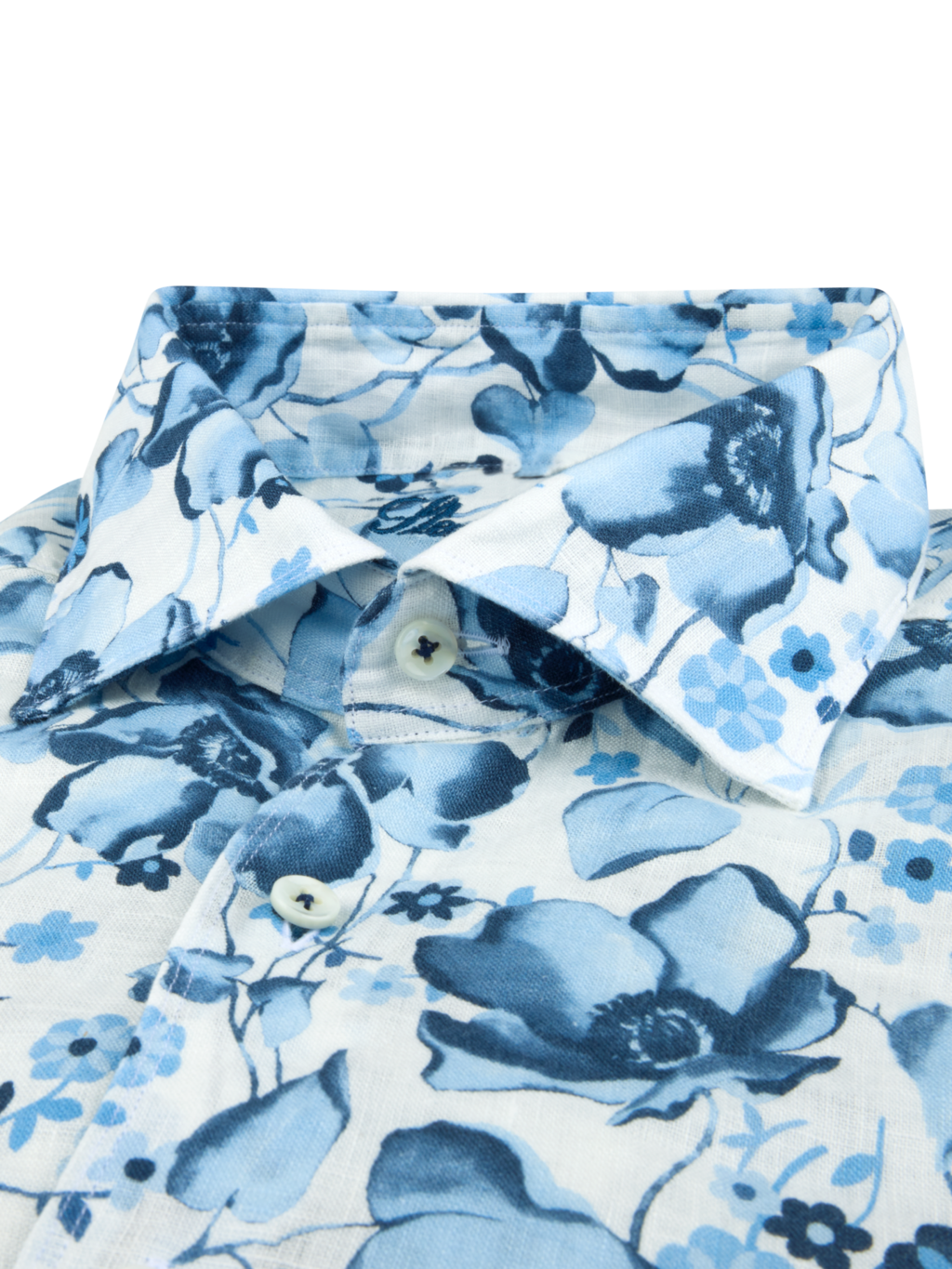 Stenströms pellavapaita sininen kukka fitted body