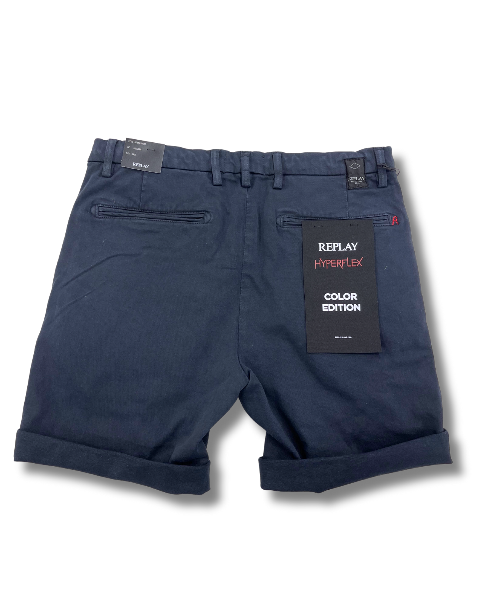 Replay hyperflex tummansiniset shortsit "regular-fit"