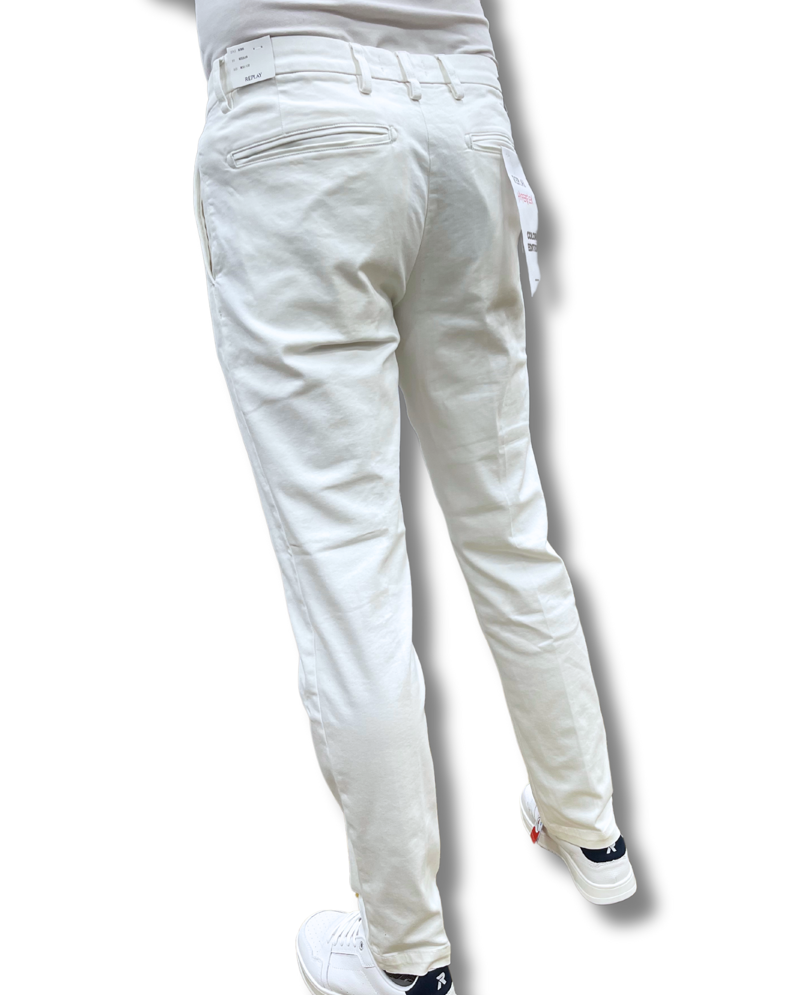 Replay valkoiset regular-fit chinot