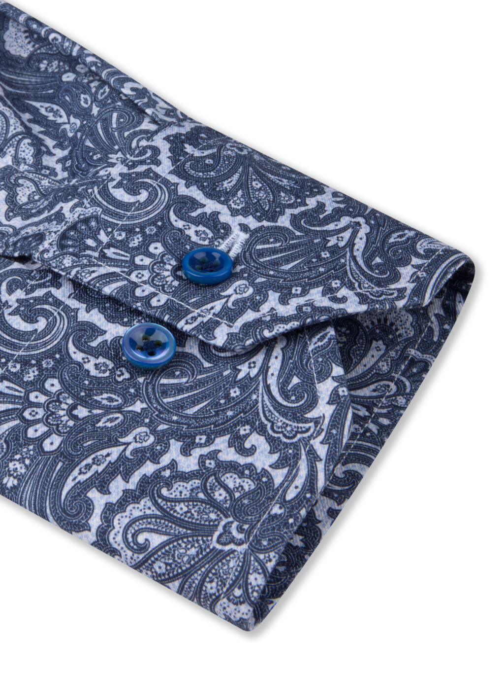Stenströms kauluspaita siniharmaalla paisley printillä slimline