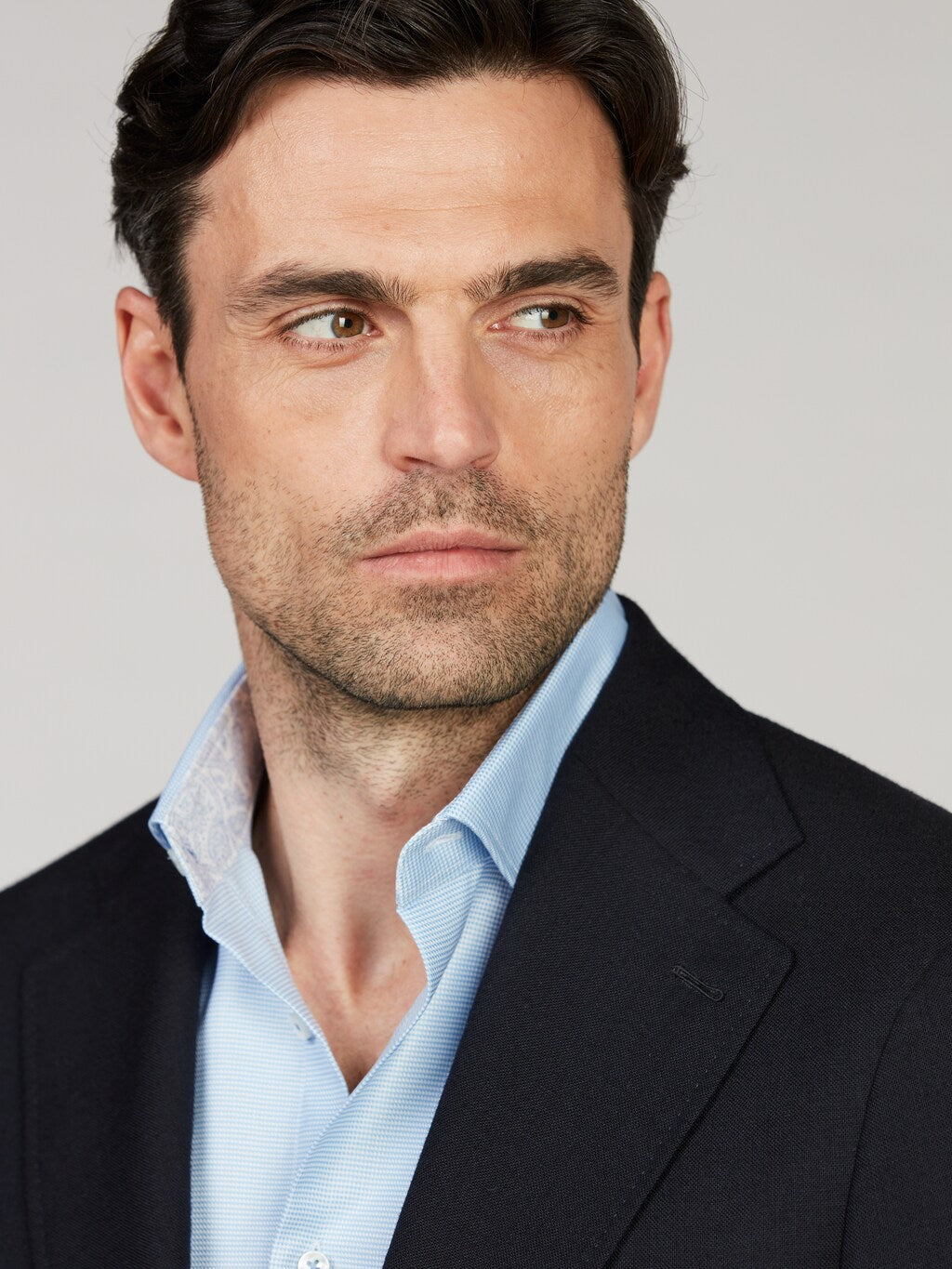 Stenströms regular fit kauluspaita sininen mikroruutu kontrastivärein