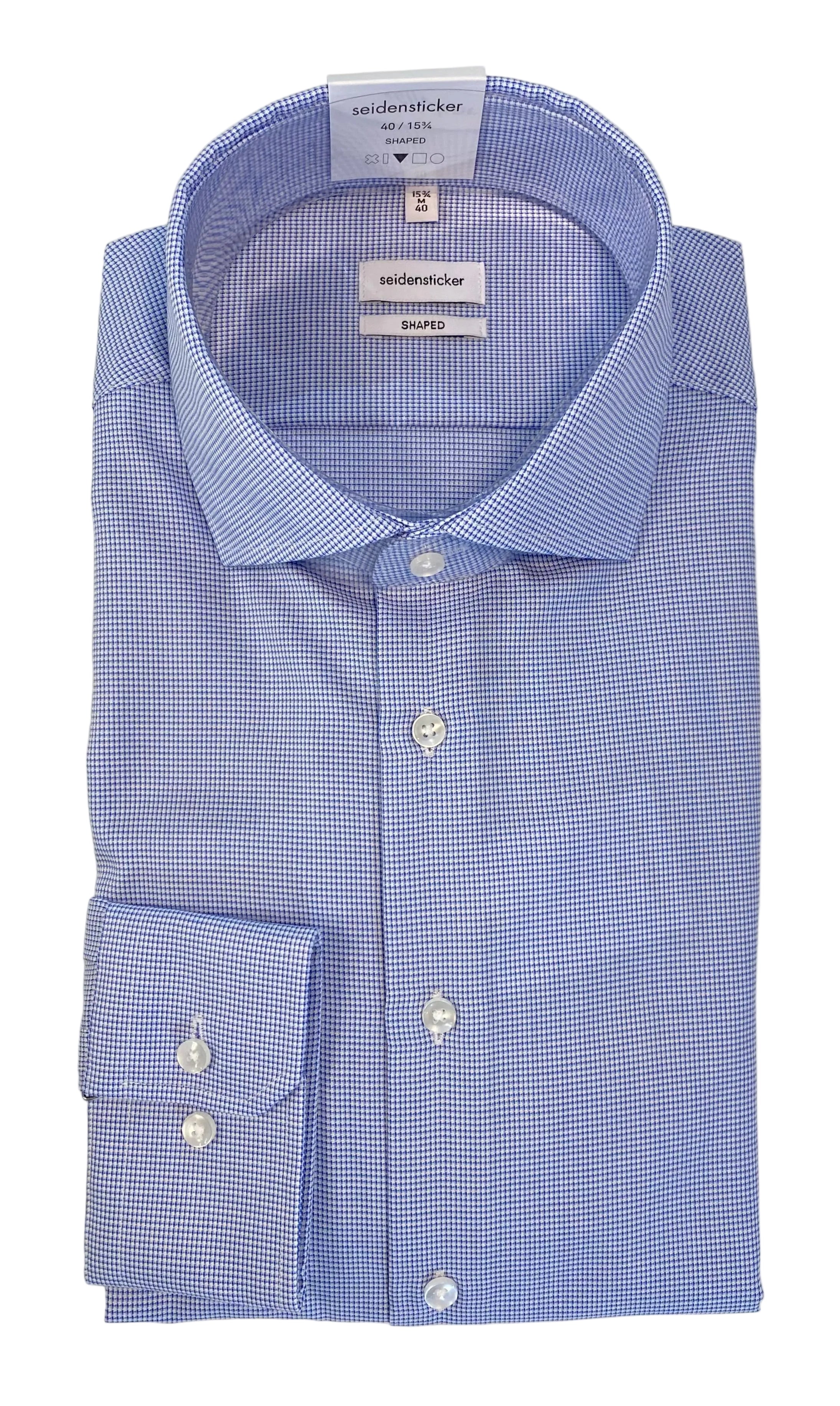 Seidensticker kauluspaita regular fit Vaaleansininen mikroruutu