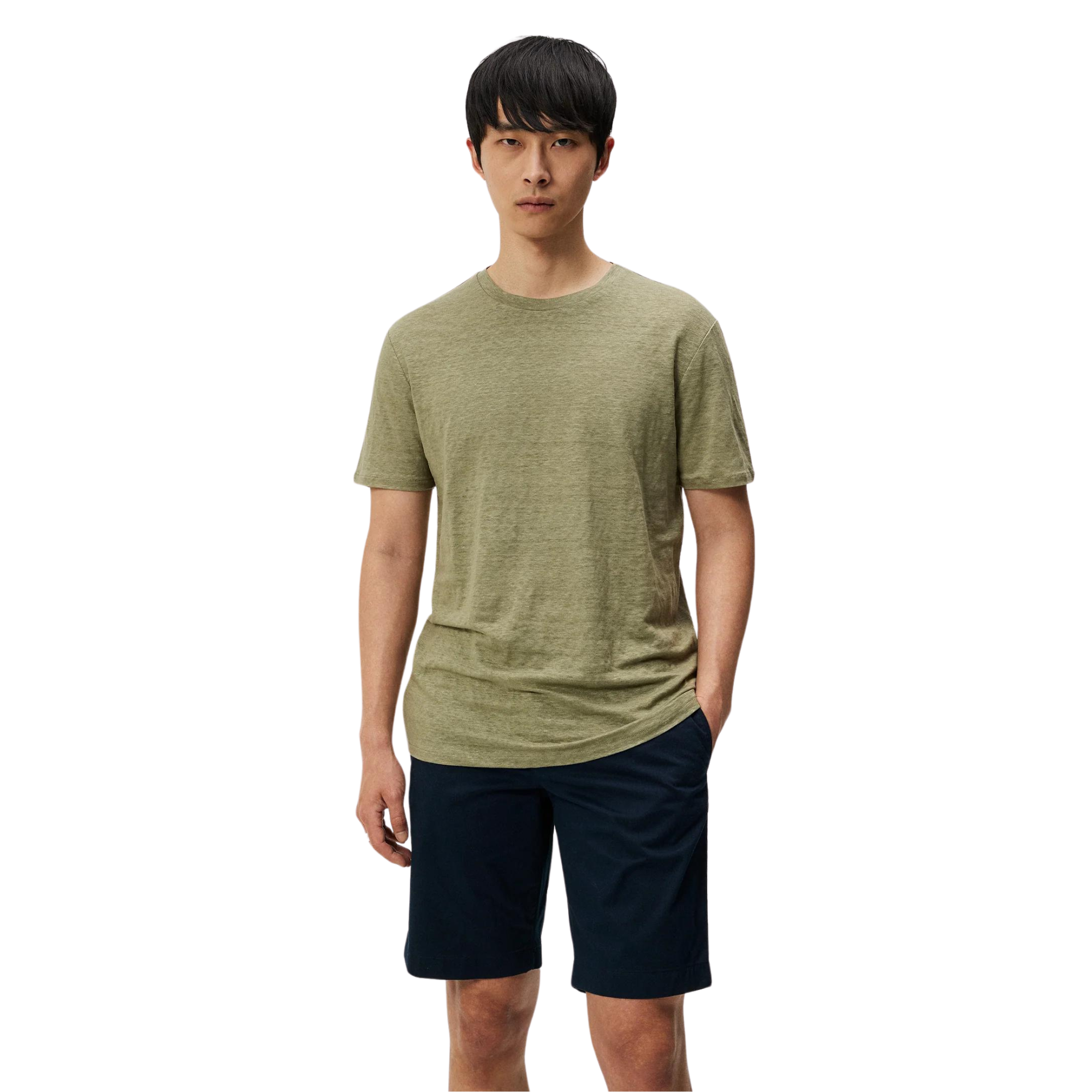 J.Lindeberg pellavainen vihreä t-paita "Coma Linen Tee"