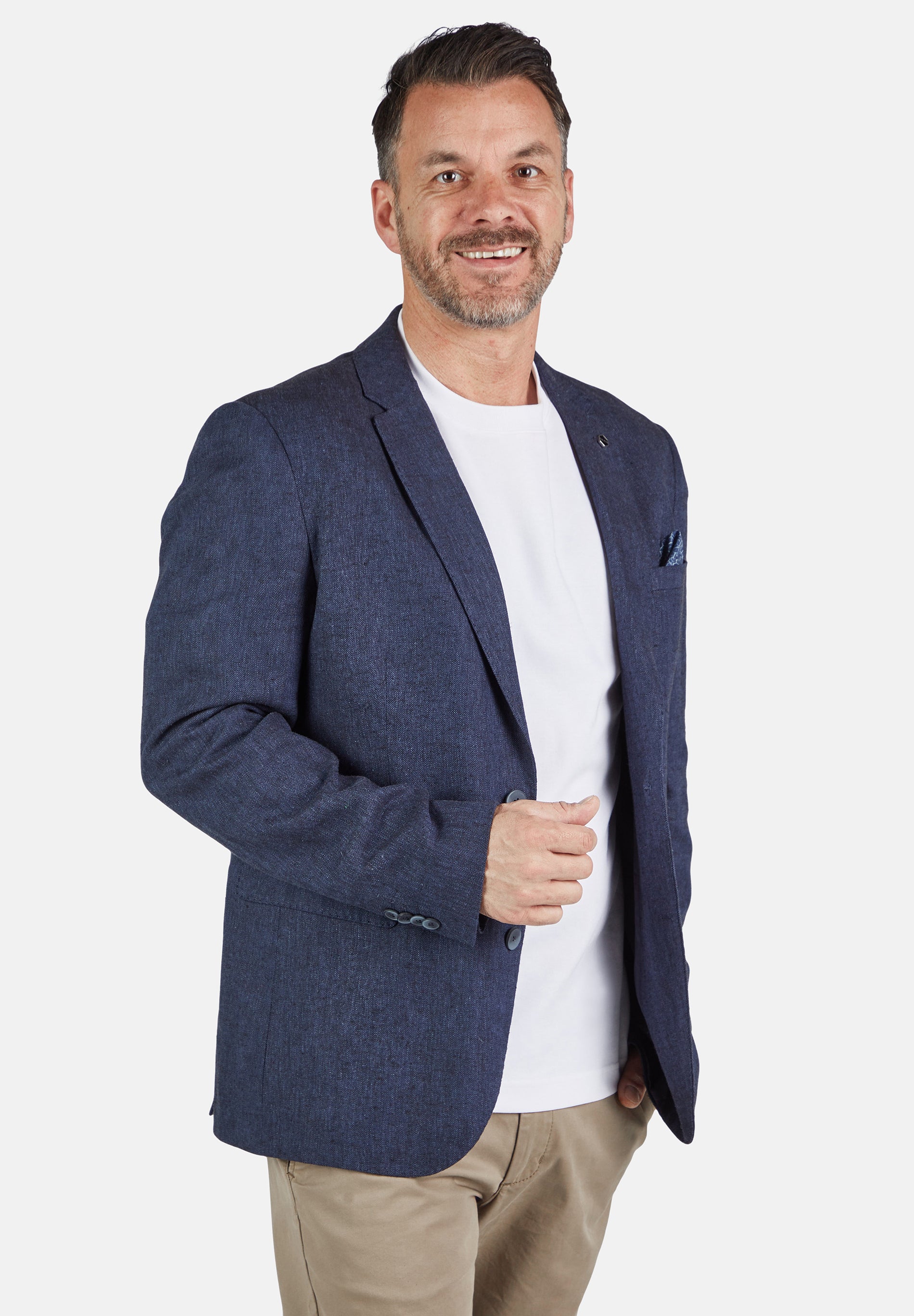 Calamar pellavasekoitebleiseri tummansininen