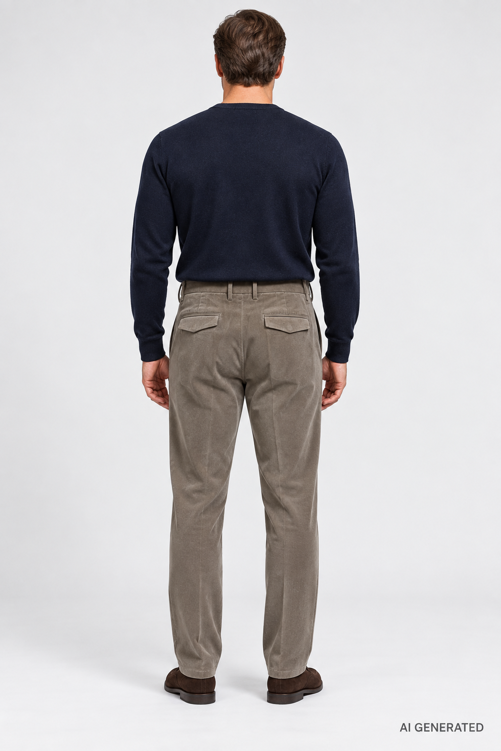 Alberto Miko suorat ruskeat puuvillahousut relaxed fit