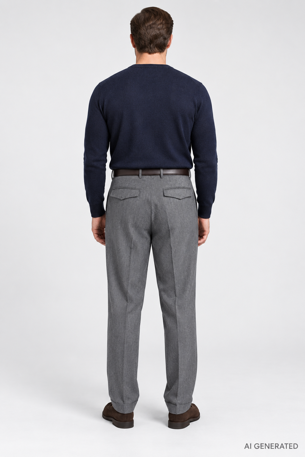 Alberto Miko harmaat herringbone suorat housut relaxed fit