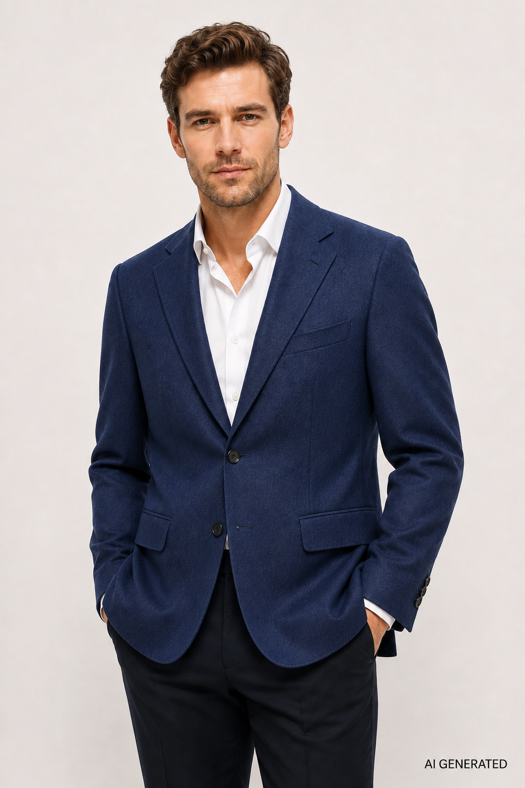 Turo Bologna navy villa bleiseri modern fit Marlane
