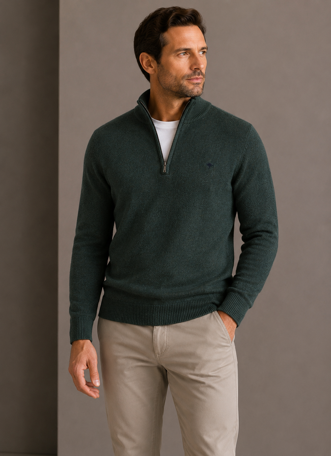 Fynch-Hatton half-zip villaneule vihreä