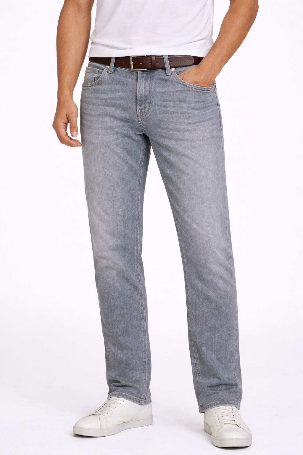 Alberto regular fit farkku organic cotton vaaleanharmaa