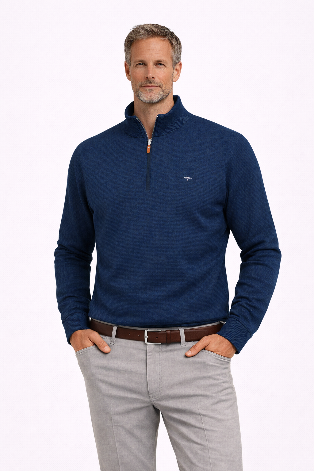 Fynch-Hatton neule Half zip Navy