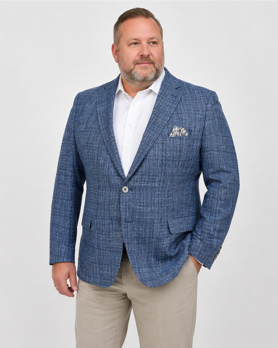 Oscar Jacobson Joel bleiseri sininen ruutu regular fit