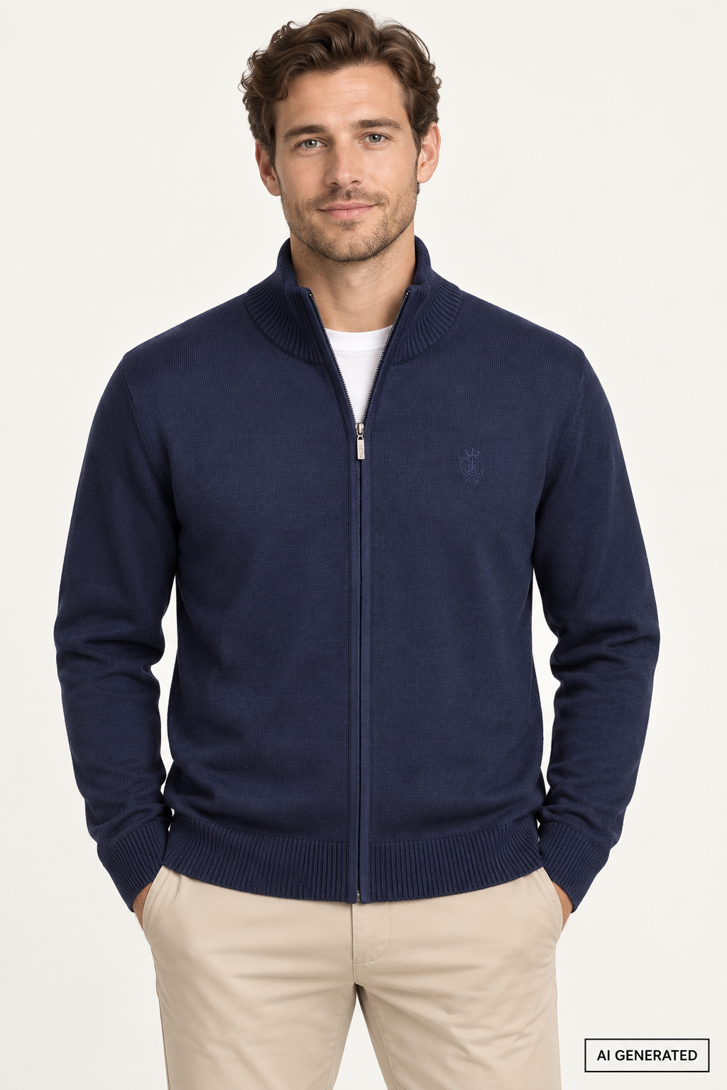Mel Richman neuletakki Men's full zip sweater