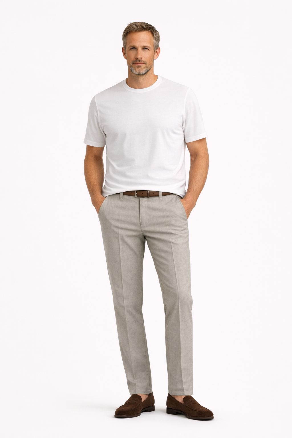 Buzo Denes puuvillahousu beige mikrostruktuuri