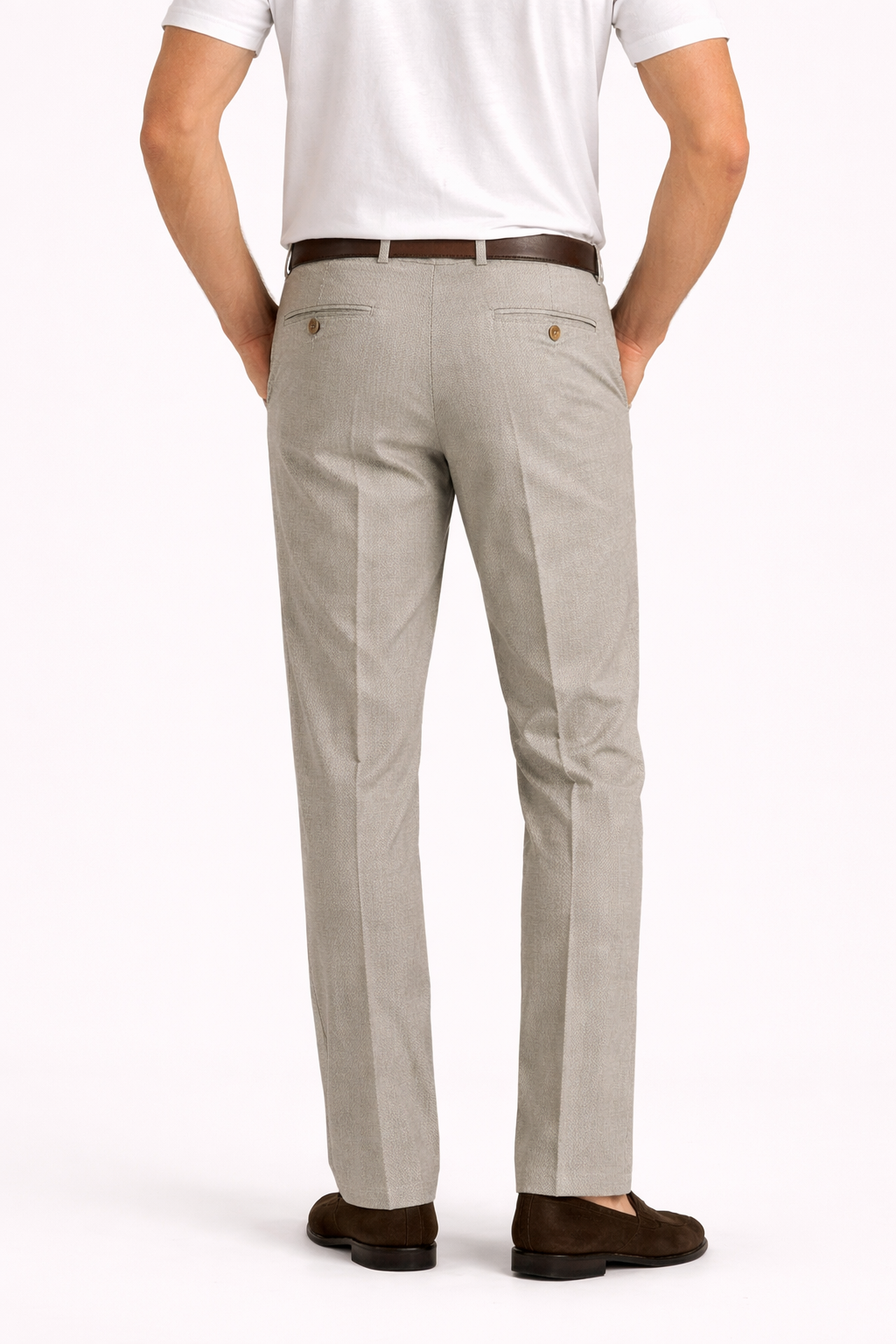 Buzo Denes puuvillahousu beige mikrostruktuuri