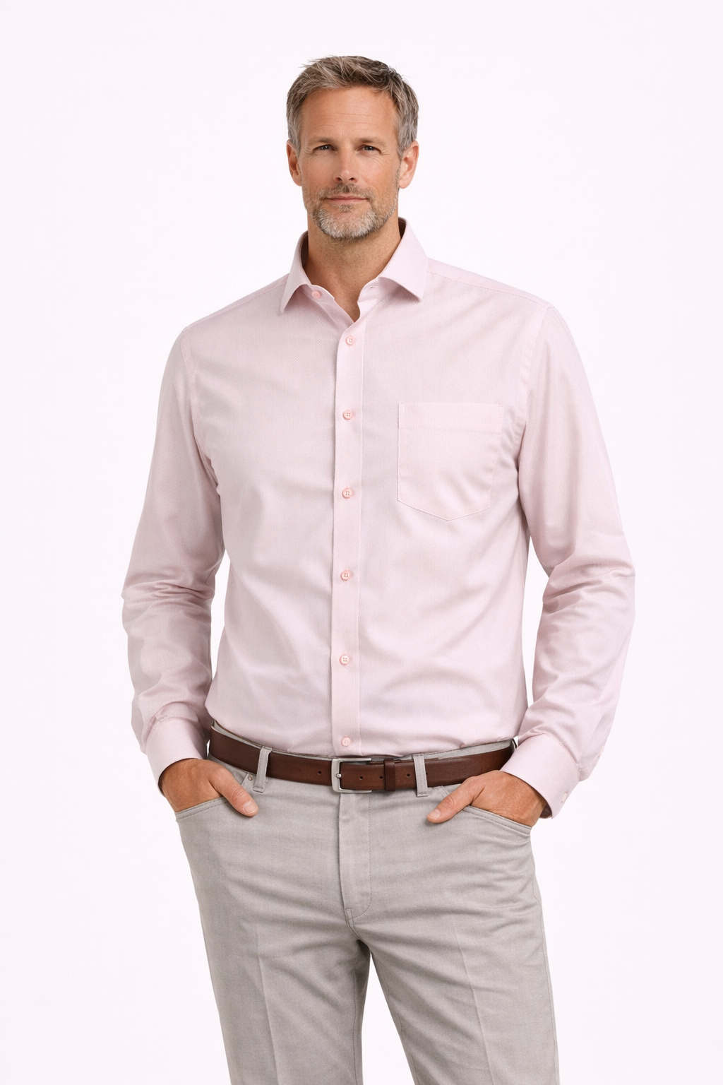 Seidensticker kauluspaita Regular fit Vaaleanpunainen kontrastivärein