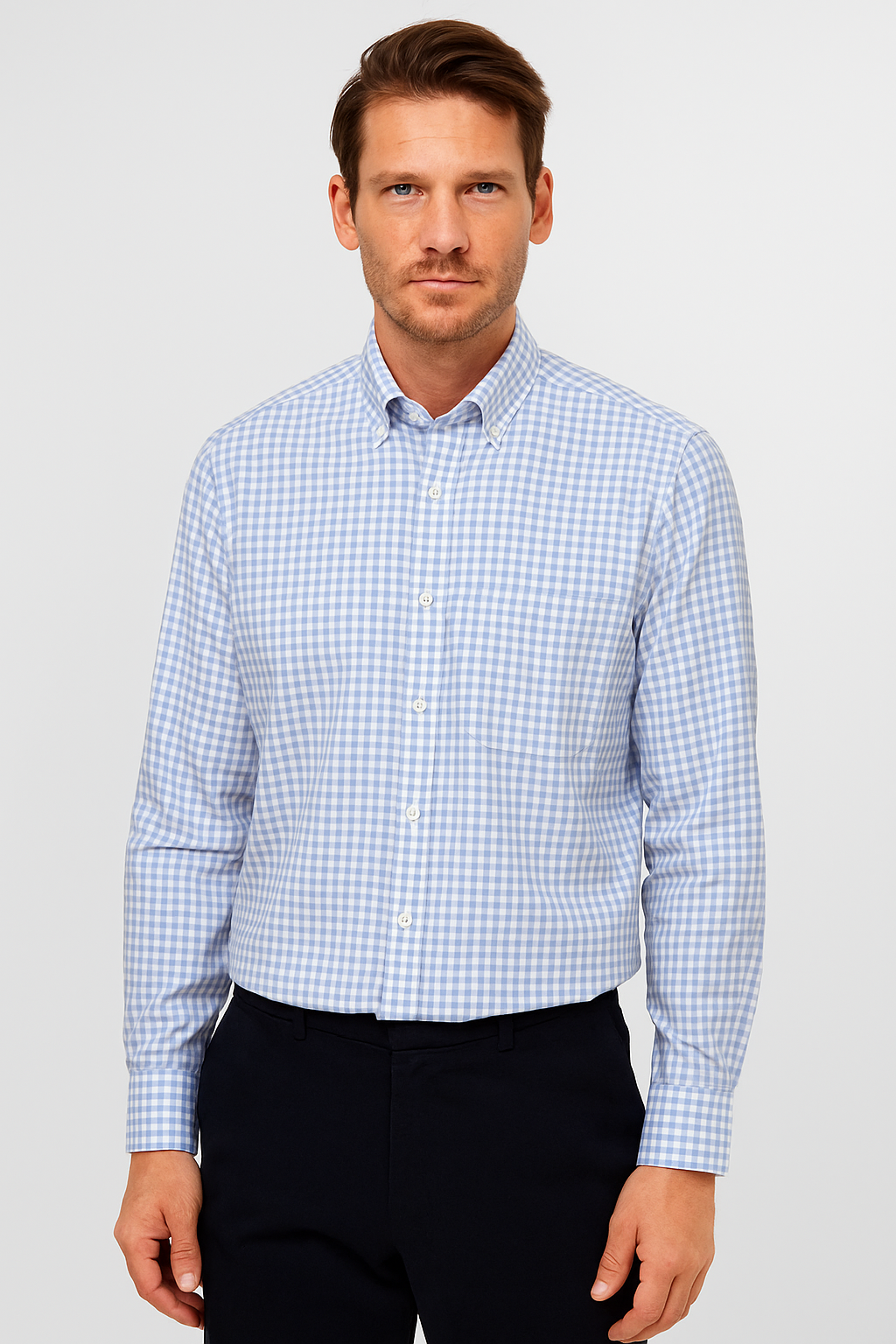 Seidensticker vaaleansininen flanellipaita regular fit