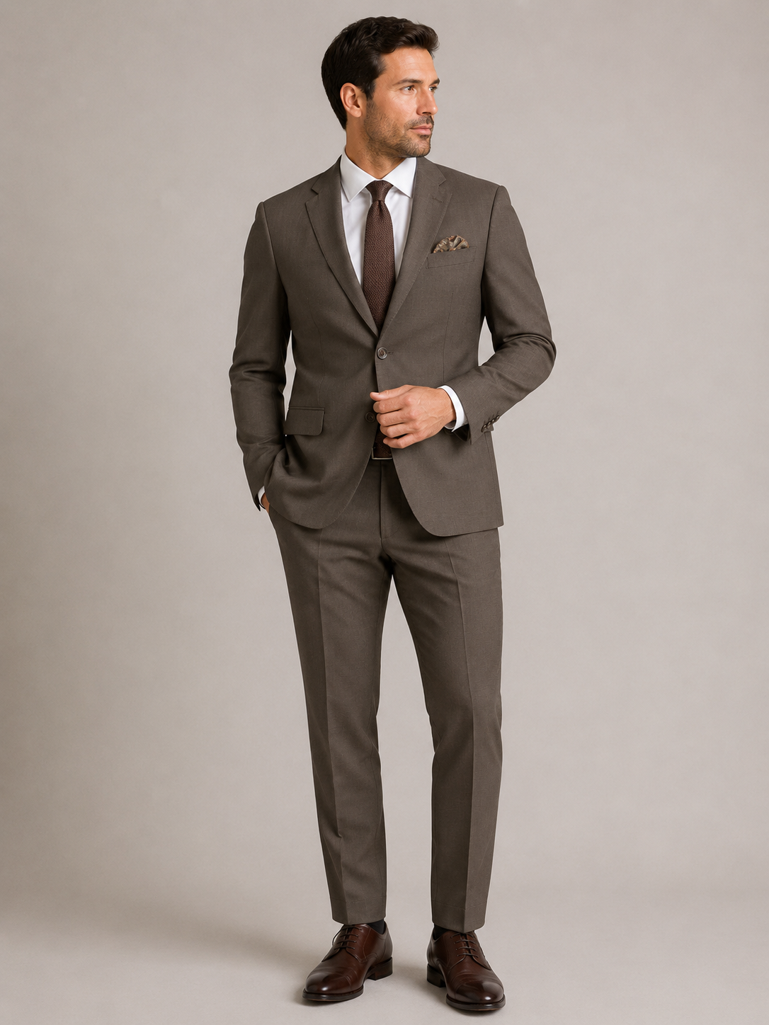 Digel ruskea juhlapuku slim fit