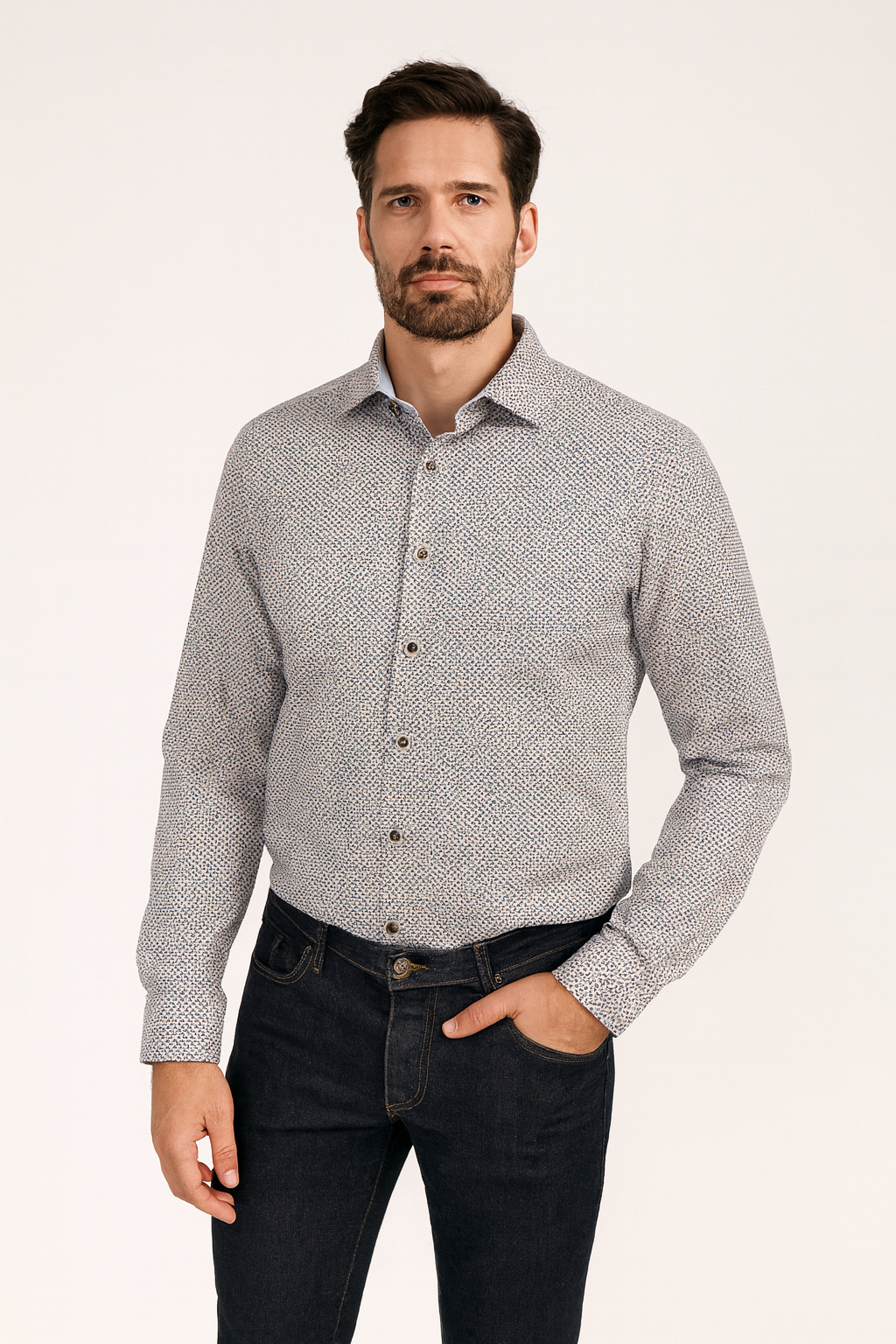 Pure kauluspaita pienet pilkut modern fit