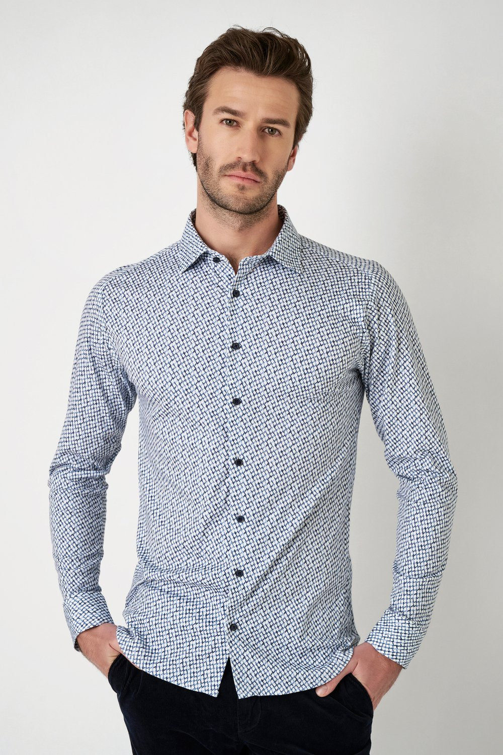 Desoto joustokauluspaita vaaleansininen casual kent