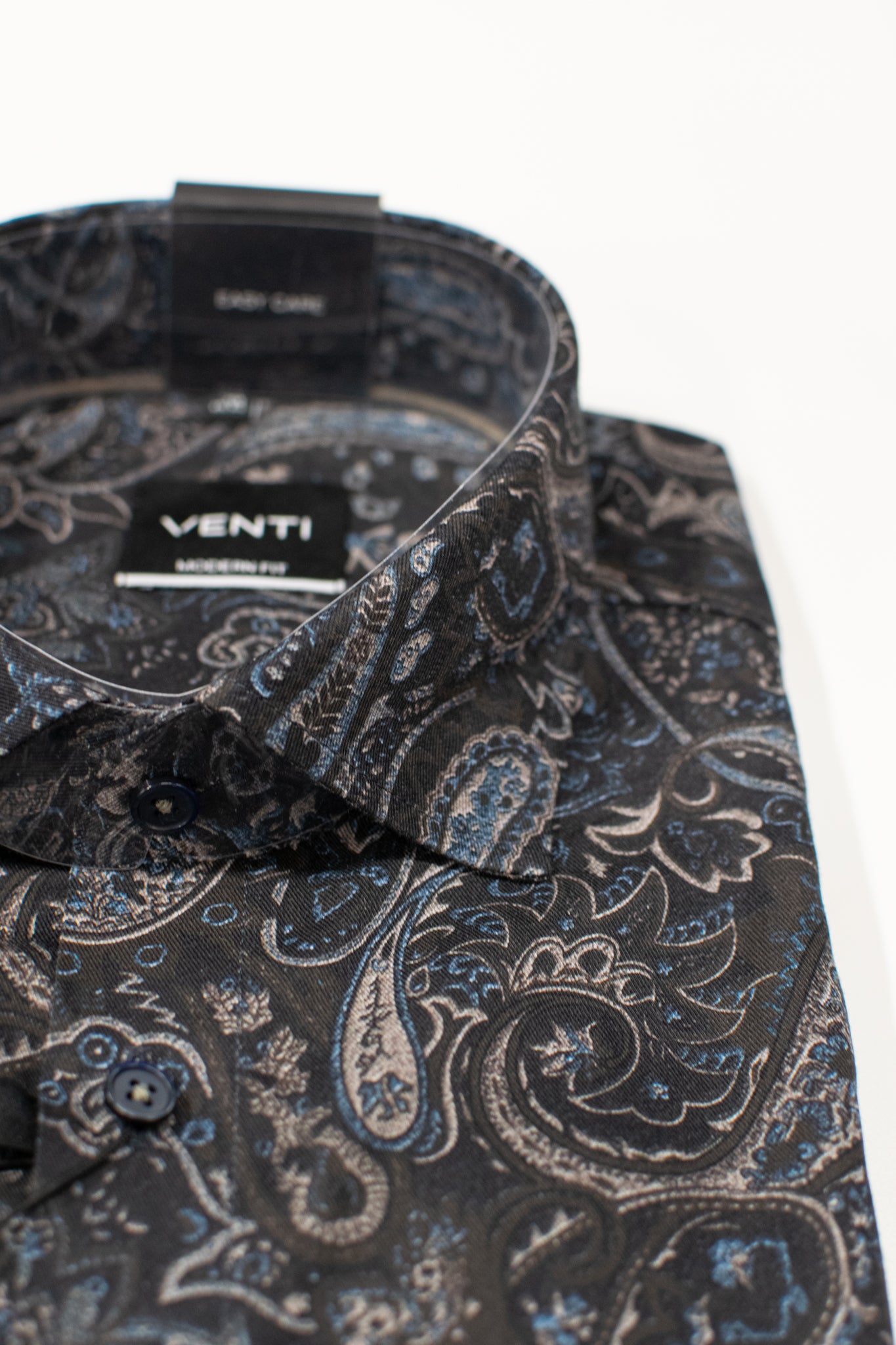 Venti modern fit kauluspaita paisley kuvio ruskea