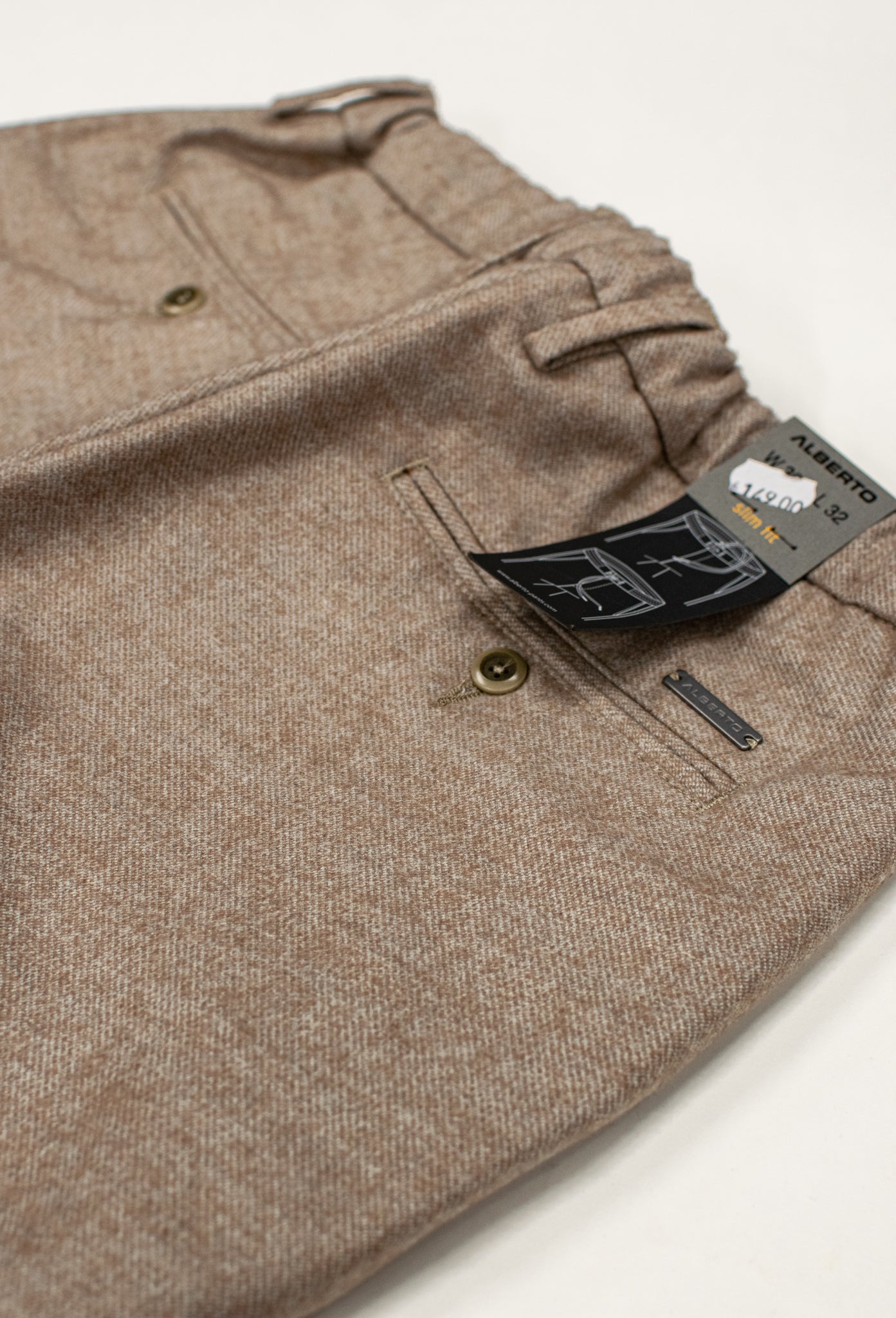 Alberto slim fit flanellihousut "Jump"