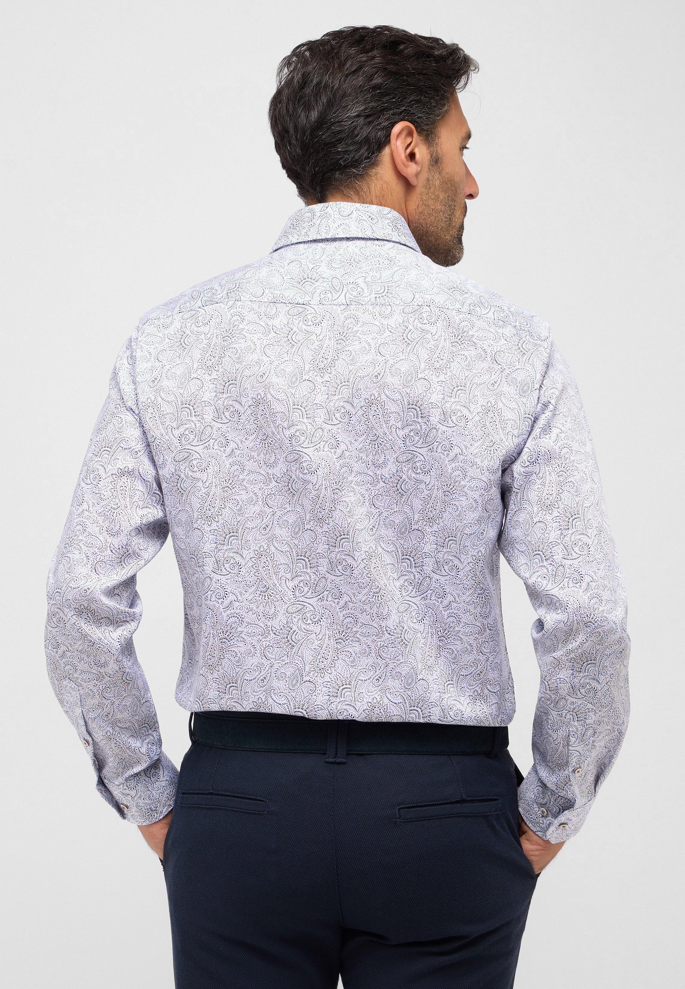 Eterna vaalea paisley kauluspaita modern fit